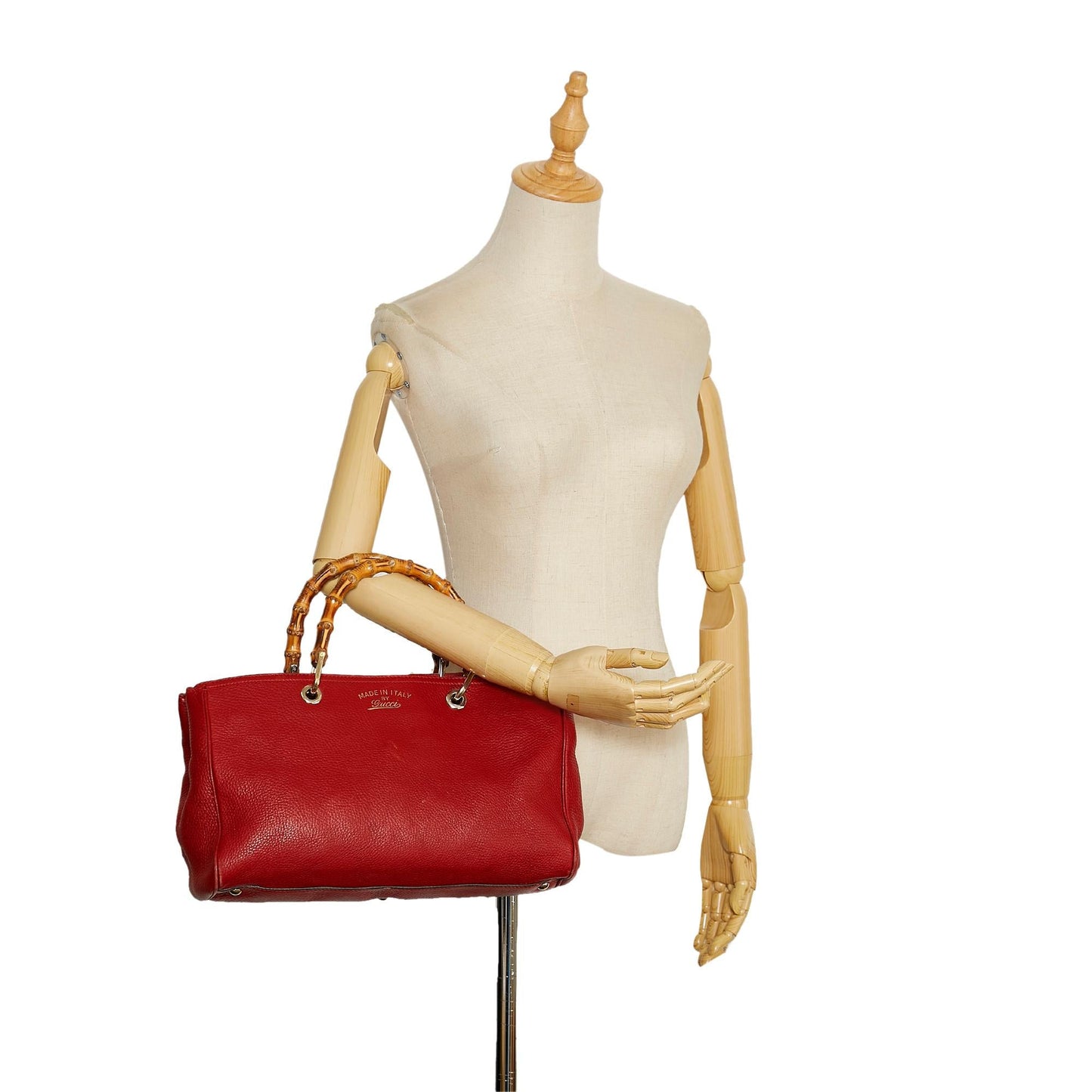 Gucci Bamboo Shopper Leather Handbag (SHG-35473)