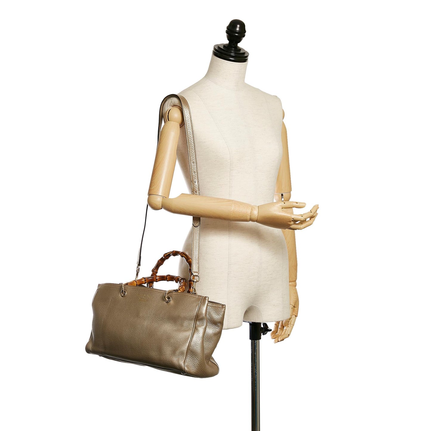 Gucci Bamboo Shopper Leather Satchel (SHG-37608)