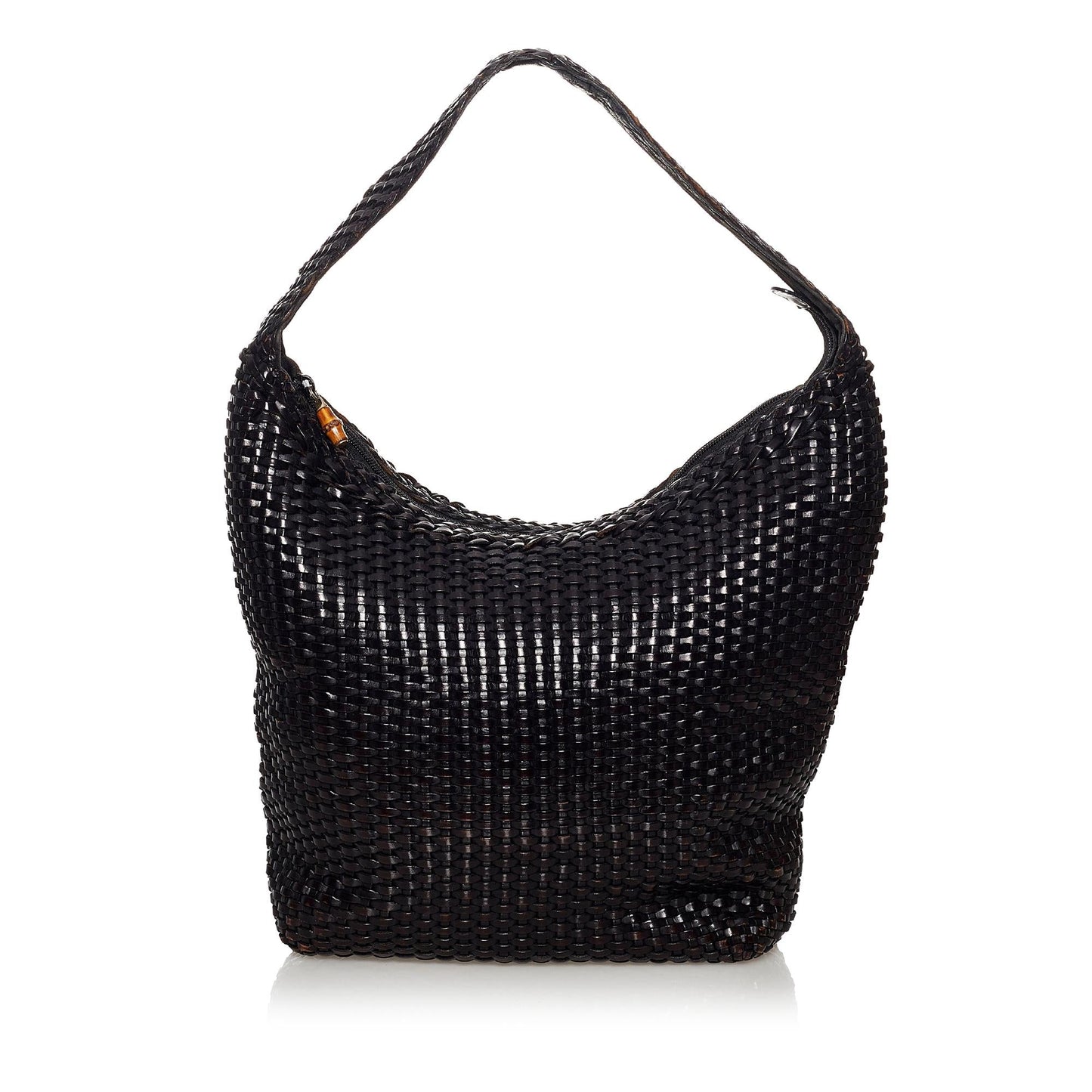 Gucci Bamboo Weaved Leather Shoulder Bag (SHG-31075)