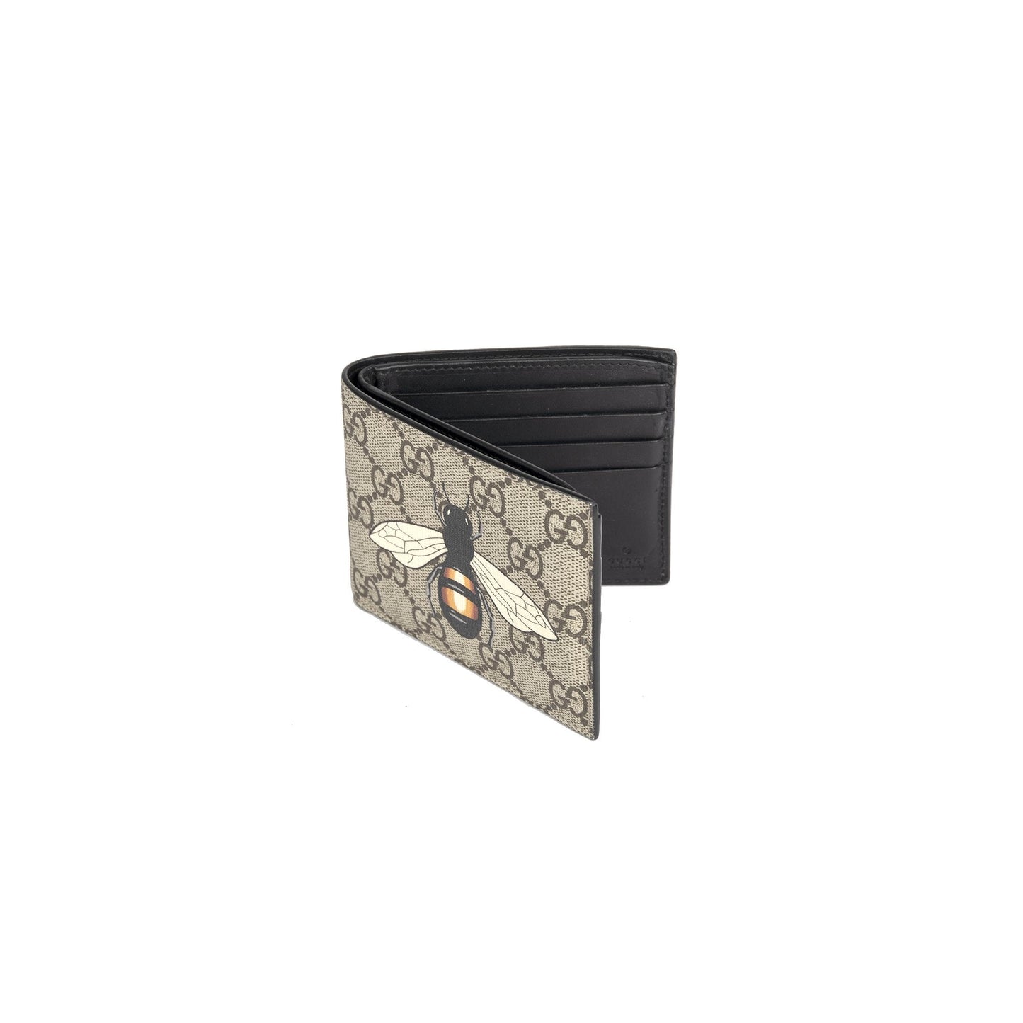 Gucci Bee Print GG Supreme Bifold Wallet