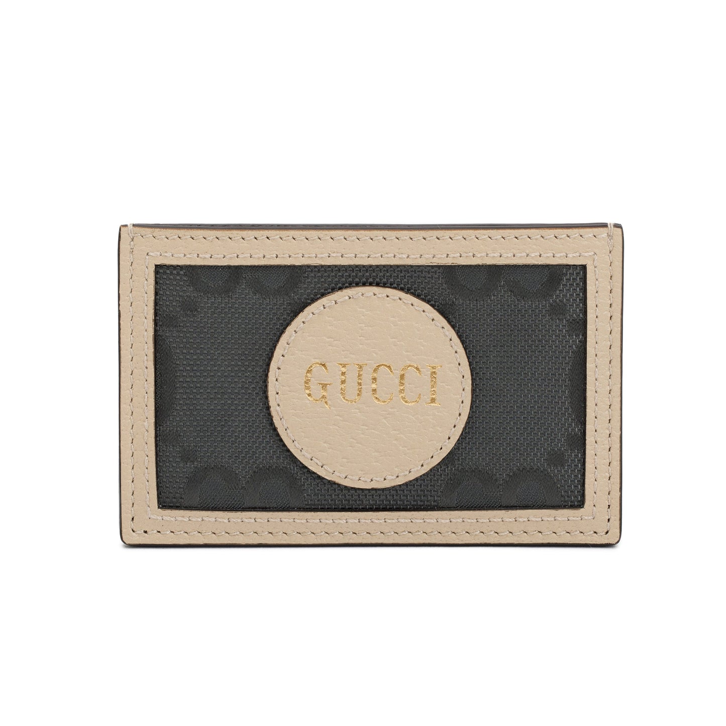 Gucci Beige Calfskin Grey Econyl Off The Grid Card Holder