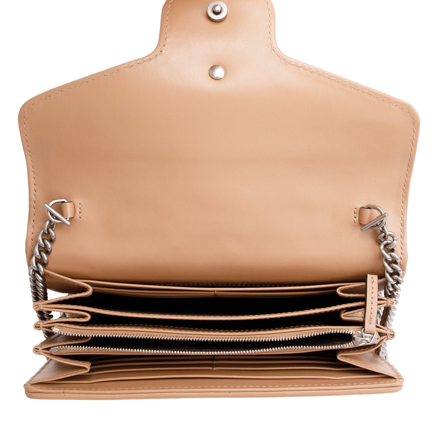 Gucci Beige Calfskin Leather GG Marmont Matelasse Mini Bag
