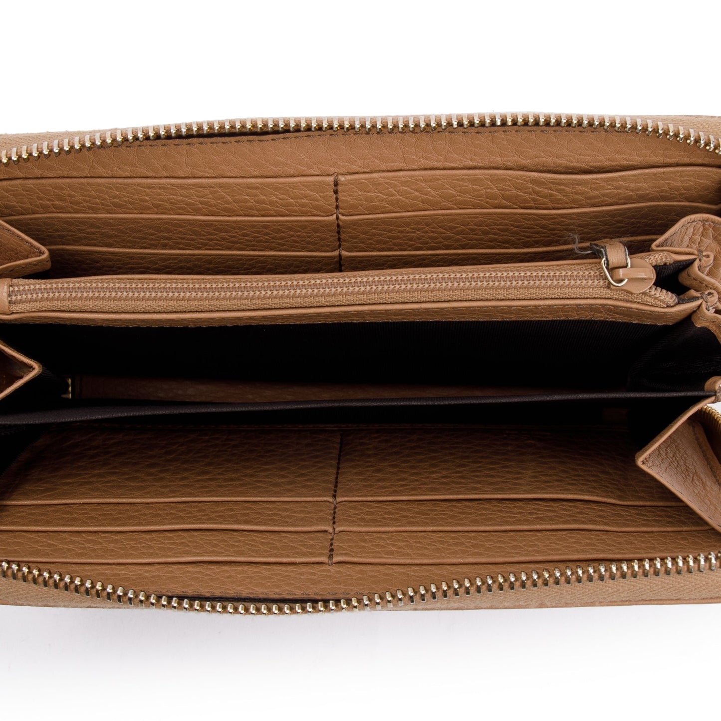 Gucci Beige Calfskin Leather Soho Zip Around Wallet