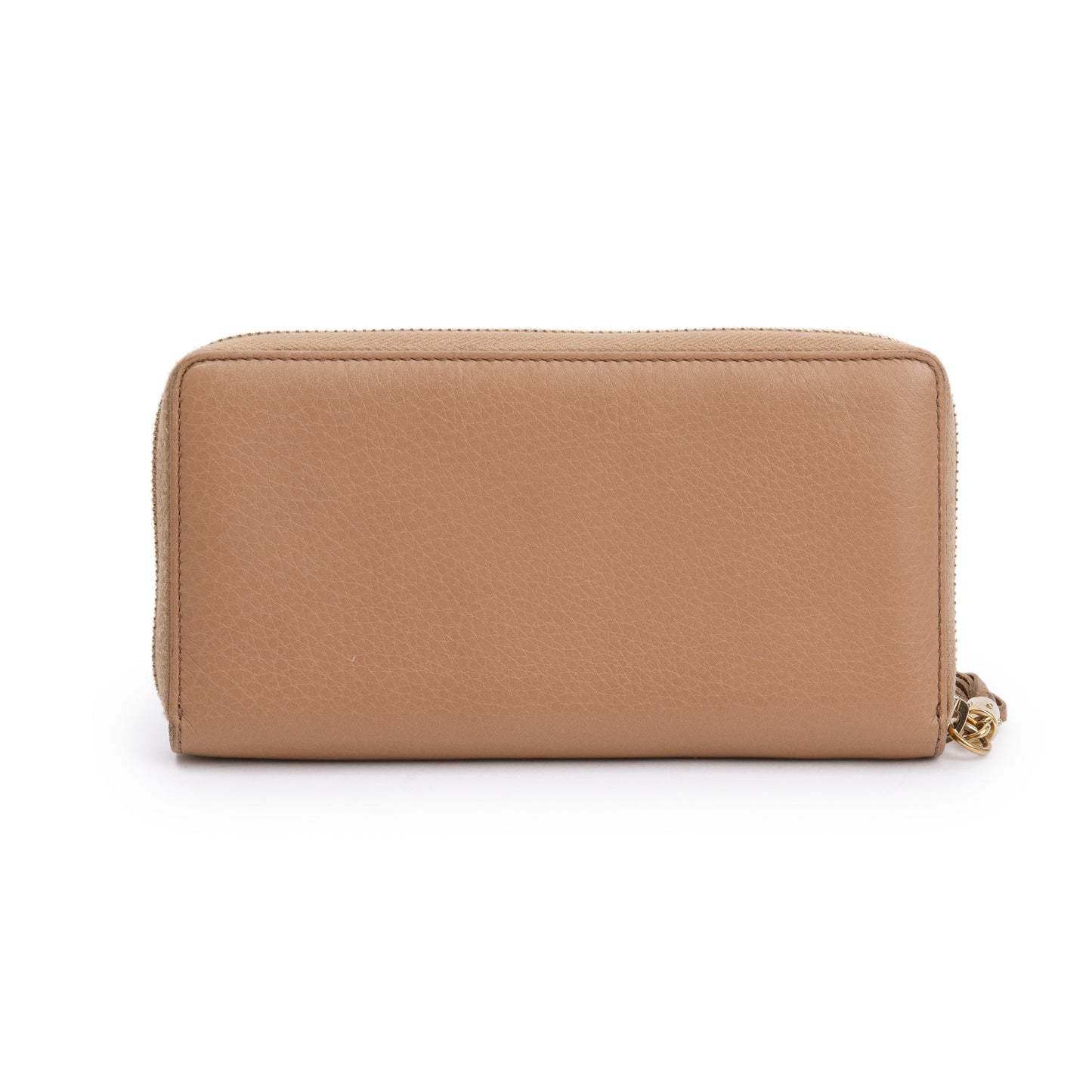 Gucci Beige Calfskin Leather Soho Zip Around Wallet