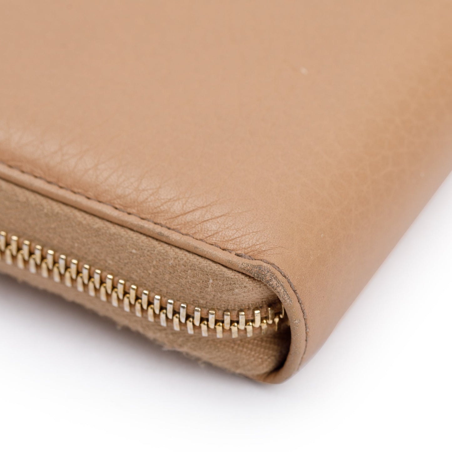 Gucci Beige Calfskin Leather Soho Zip Around Wallet