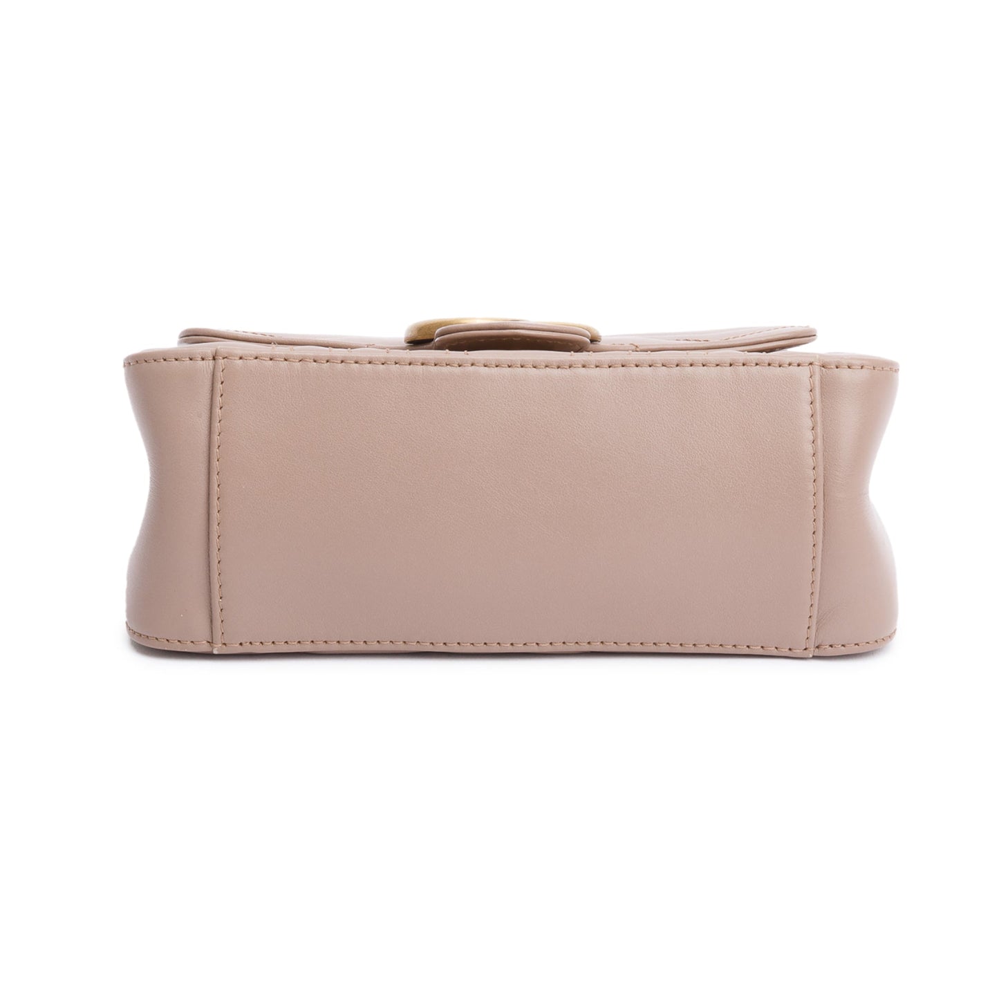 Gucci Beige Calfskin Matelasse GG Marmont Mini Top Handle Shoulder Bag