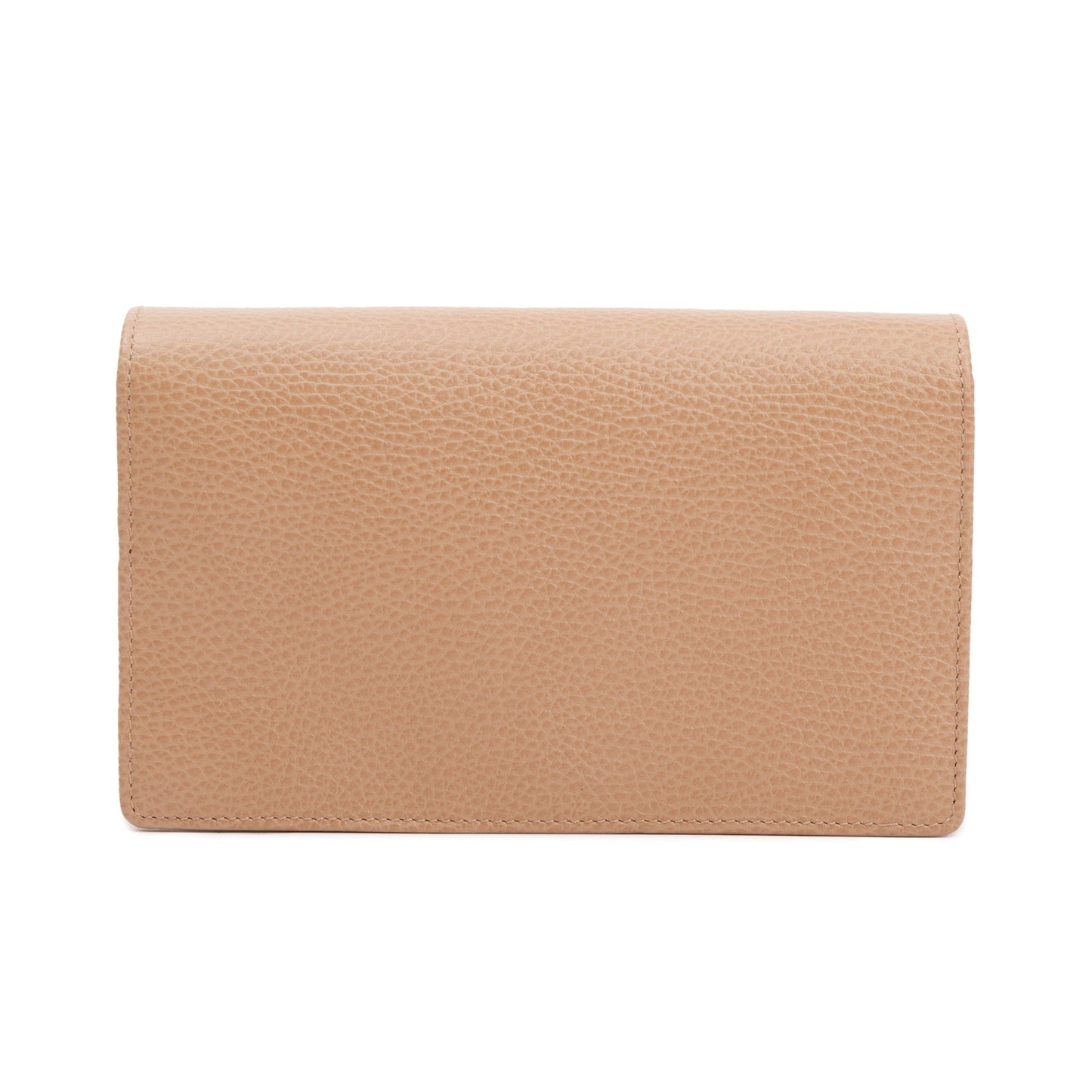 Gucci Beige Calfskin Mini GG Marmont Wallet On Chain