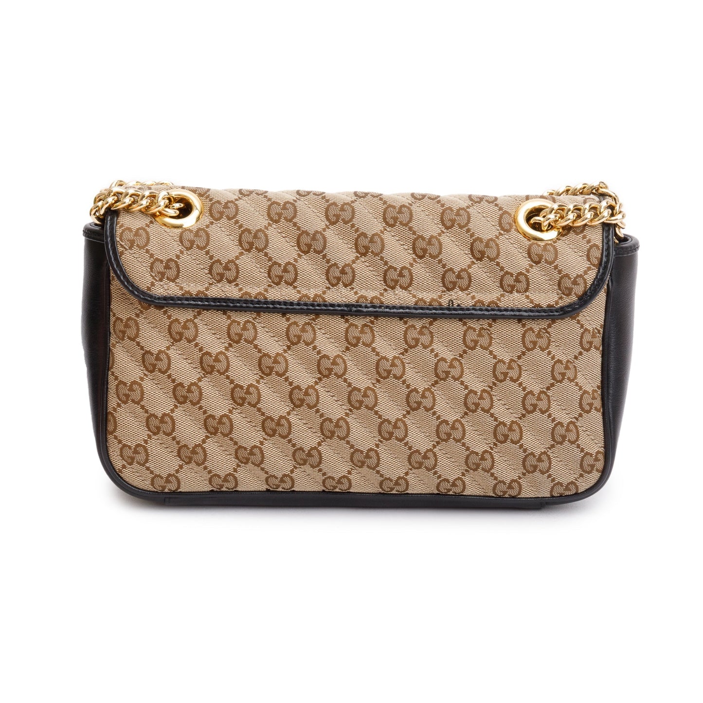 Gucci Beige Diagonal Quilted Canvas GG Marmont Small Shoulder Bag