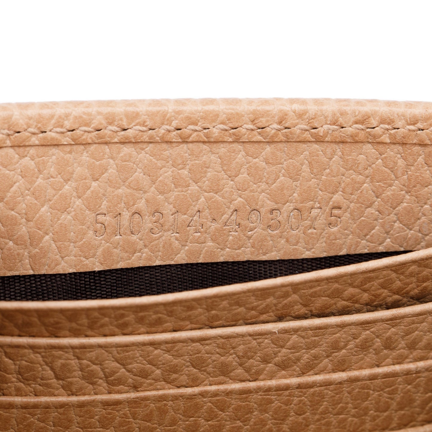 Gucci Beige Dollar Calfskin Leather Interlocking GG Wallet on Chain