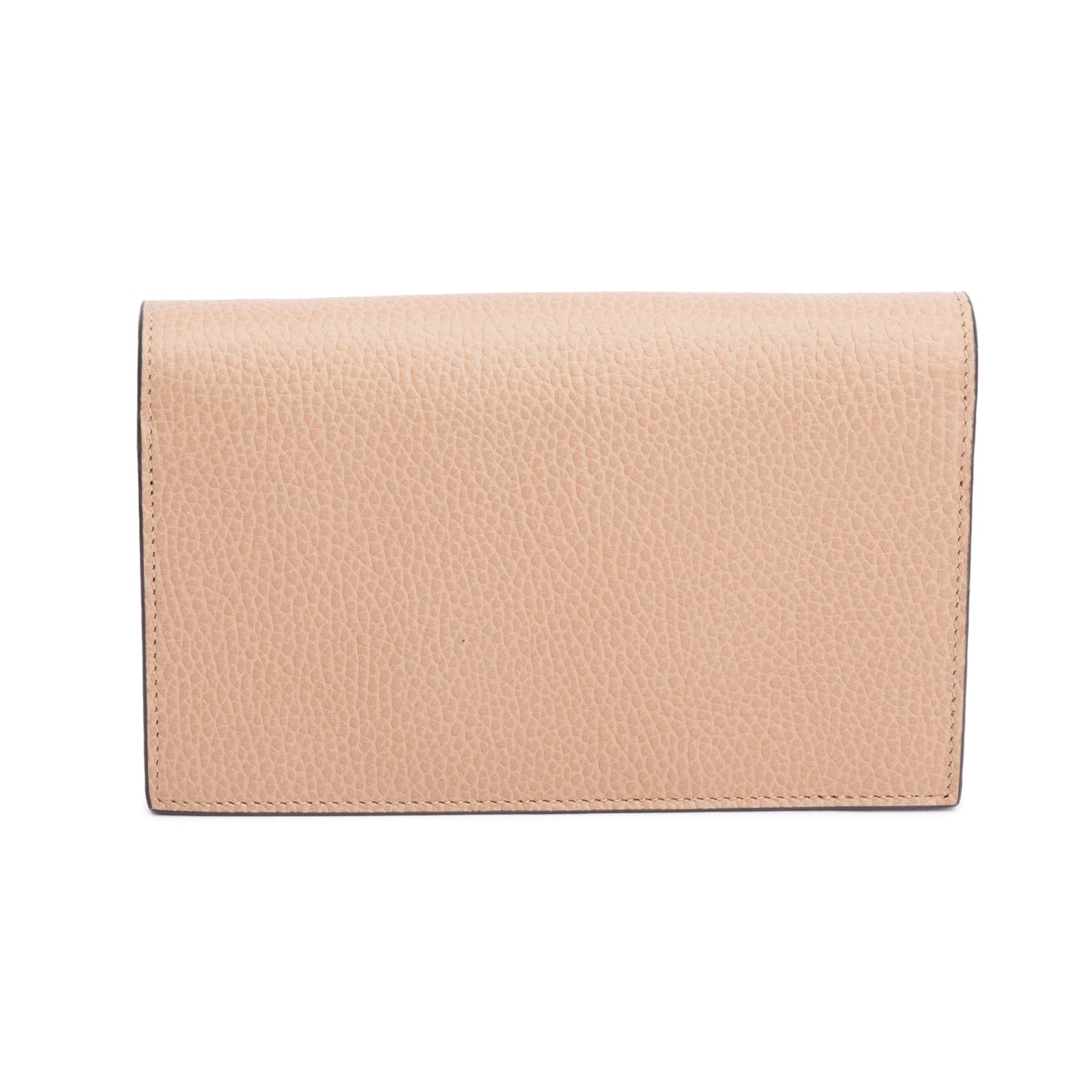 Gucci Beige Dollar Calfskin Leather Interlocking GG Wallet on Chain