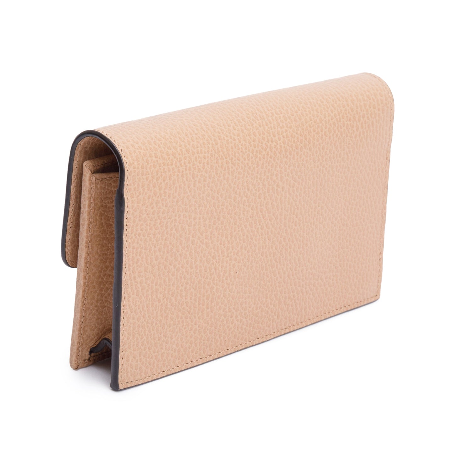 Gucci Beige Dollar Calfskin Leather Interlocking GG Wallet on Chain