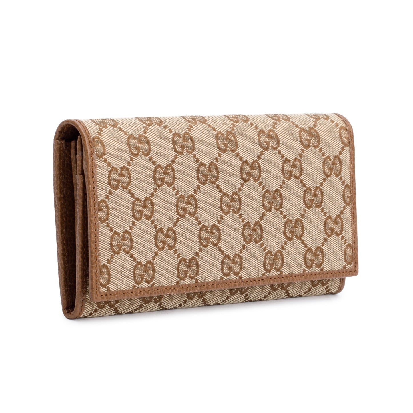 Gucci Beige GG Canvas Continental Flap Wallet