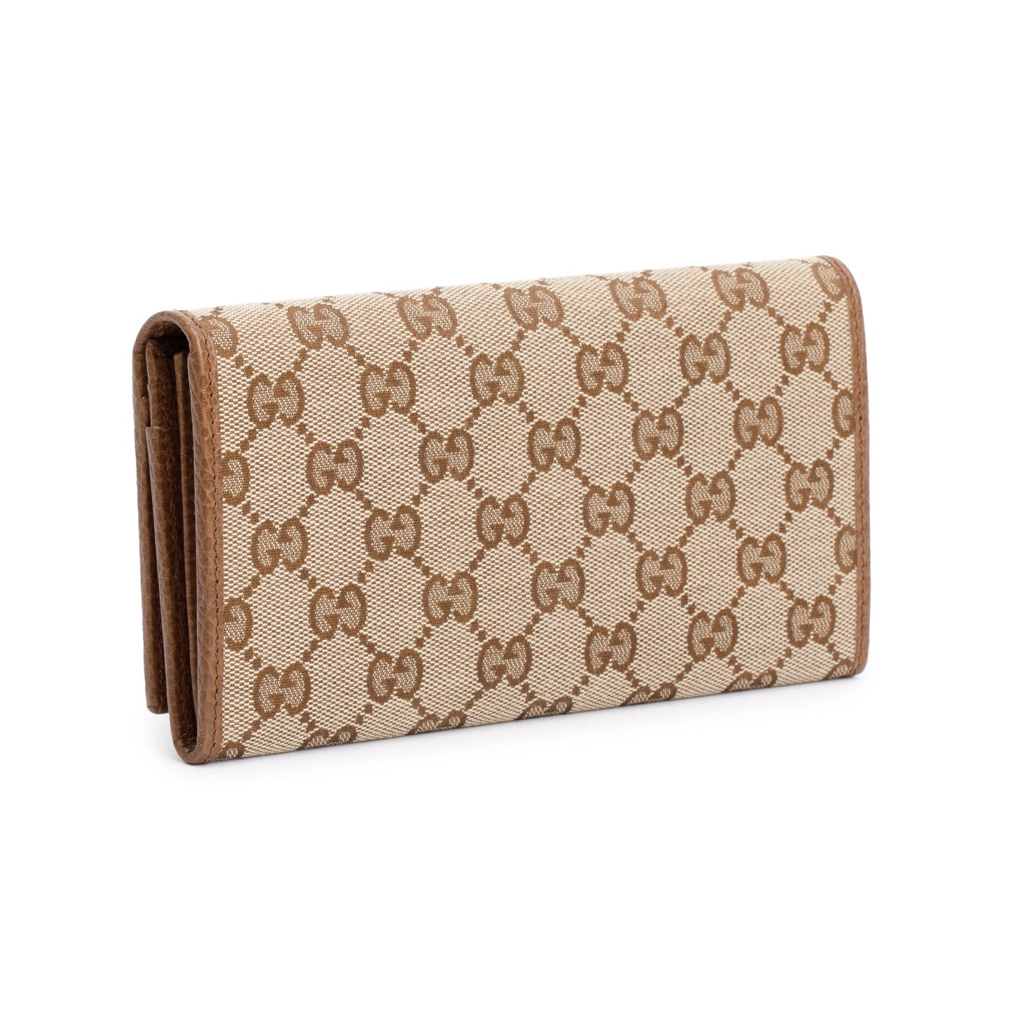 Gucci Beige GG Canvas Continental Flap Wallet
