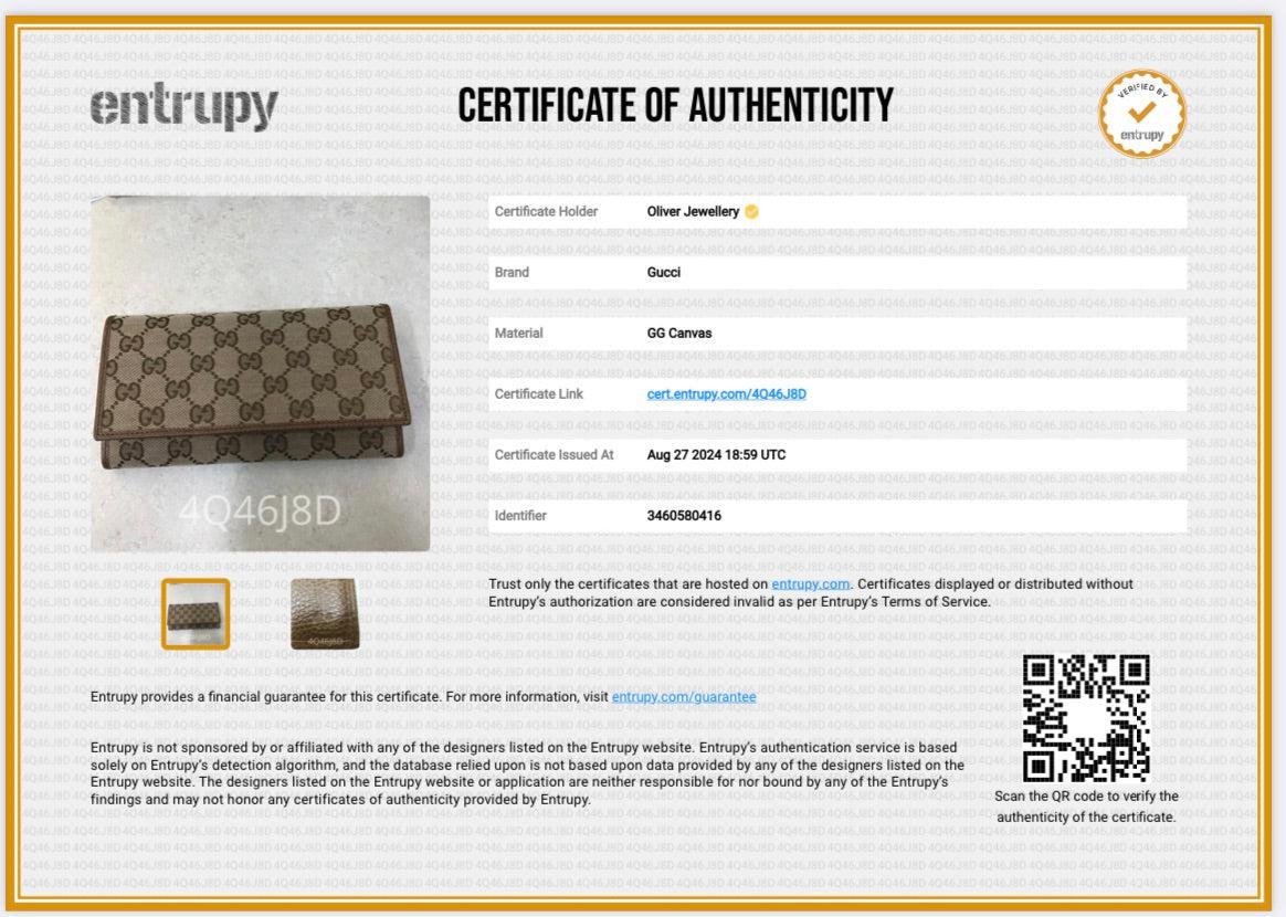 Gucci Beige GG Canvas Continental Flap Wallet