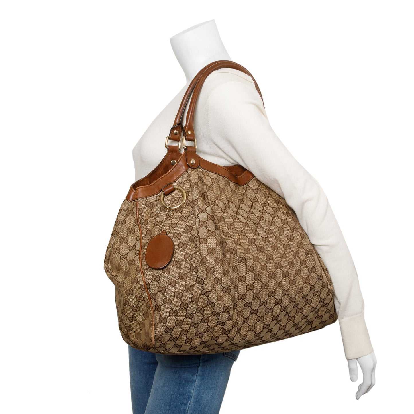 Gucci Beige GG Canvas Large Sukey Tote