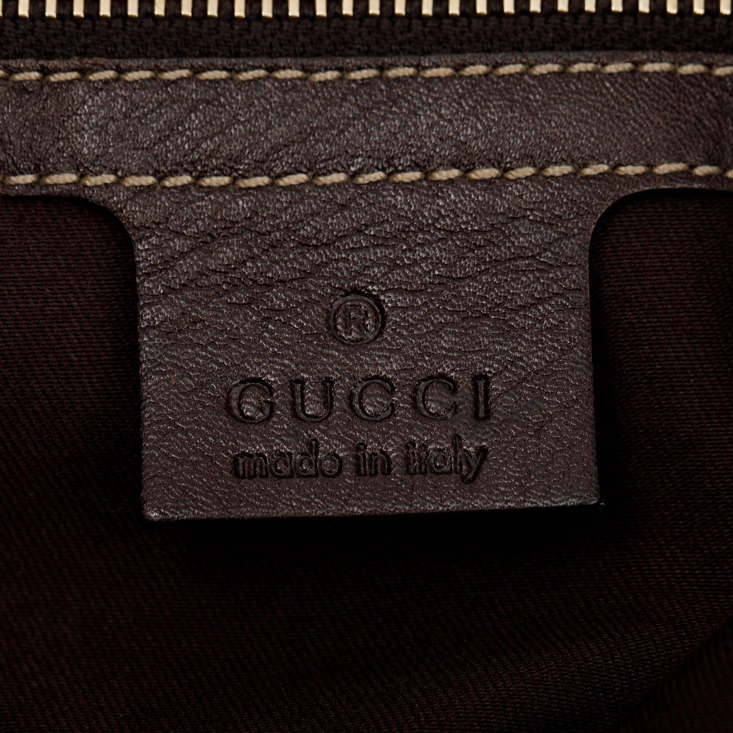 Gucci Beige GG Canvas Medium Peggy Bamboo Top Handle Bag
