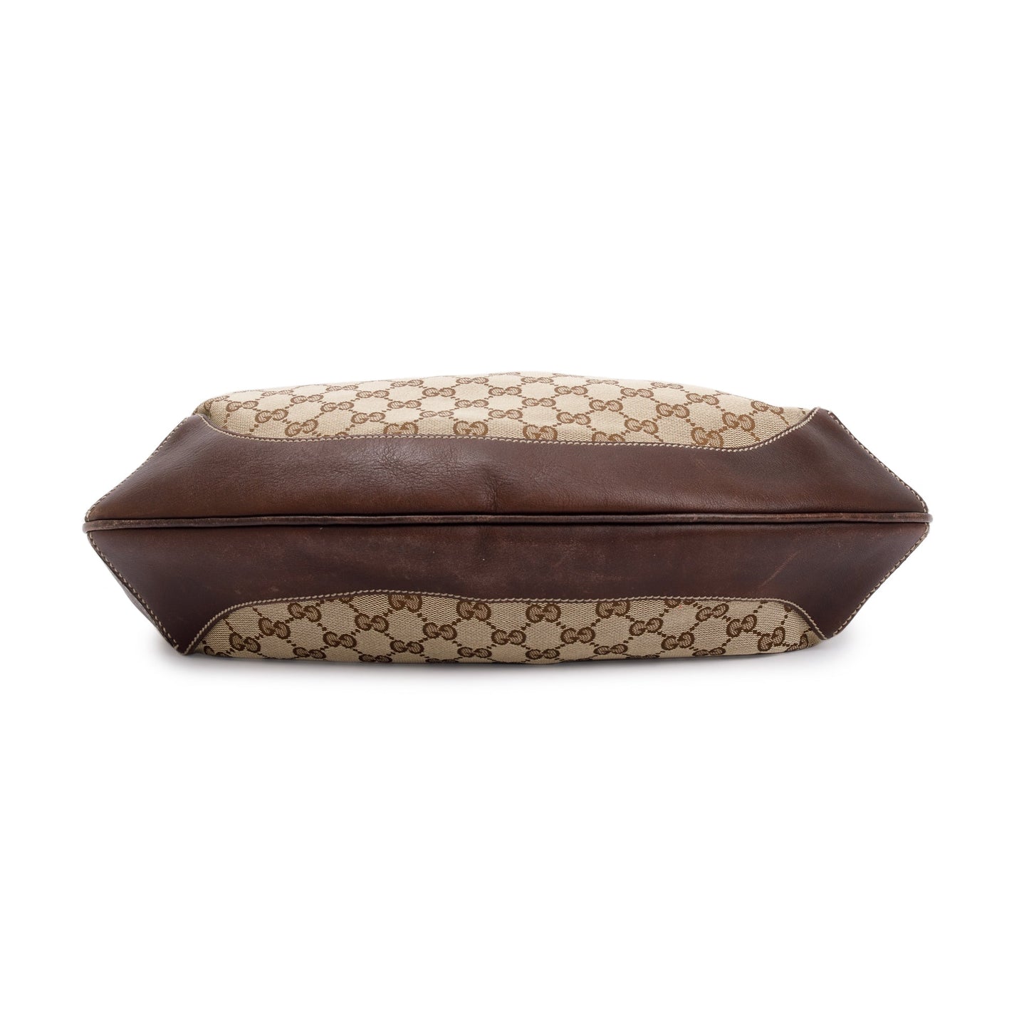 Gucci Beige GG Canvas Medium Peggy Bamboo Top Handle Bag