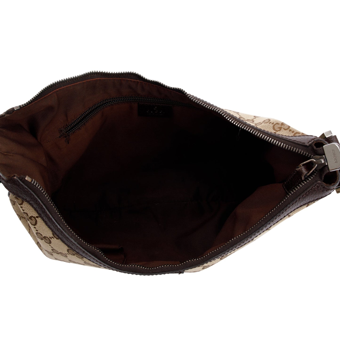 Gucci Beige GG Canvas Web Medium Half Moon Hobo