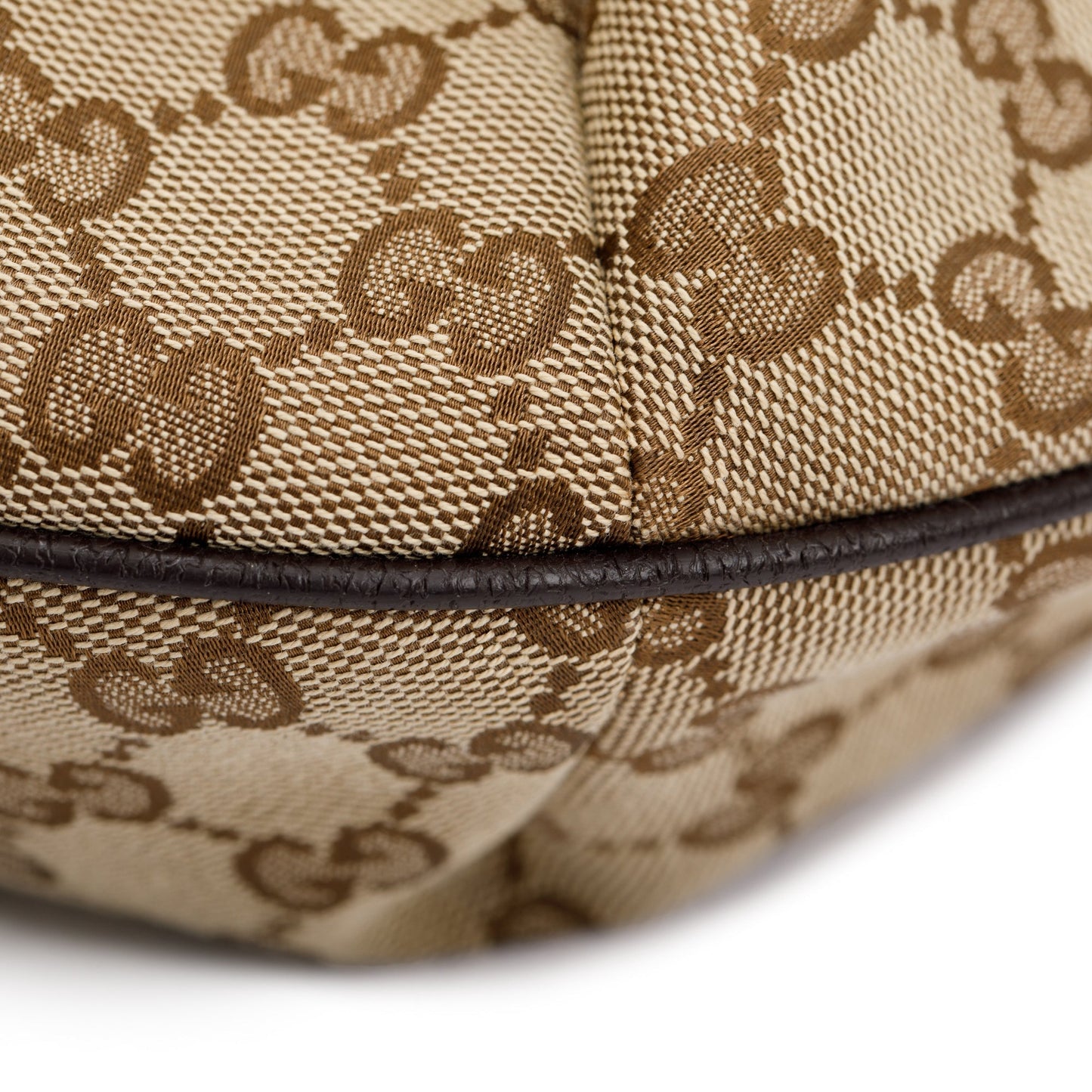 Gucci Beige GG Canvas Web Medium Half Moon Hobo