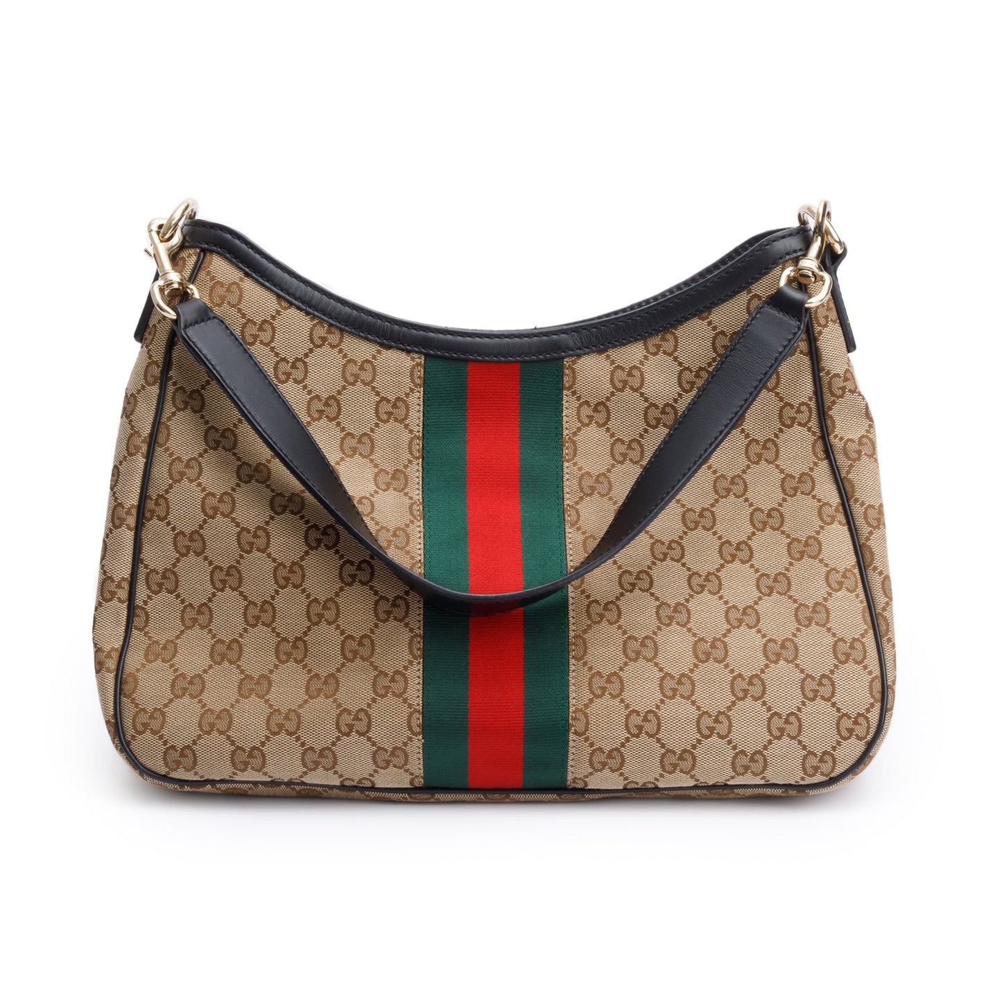 Gucci Beige GG Canvas Web Sherry Shoulder Bag