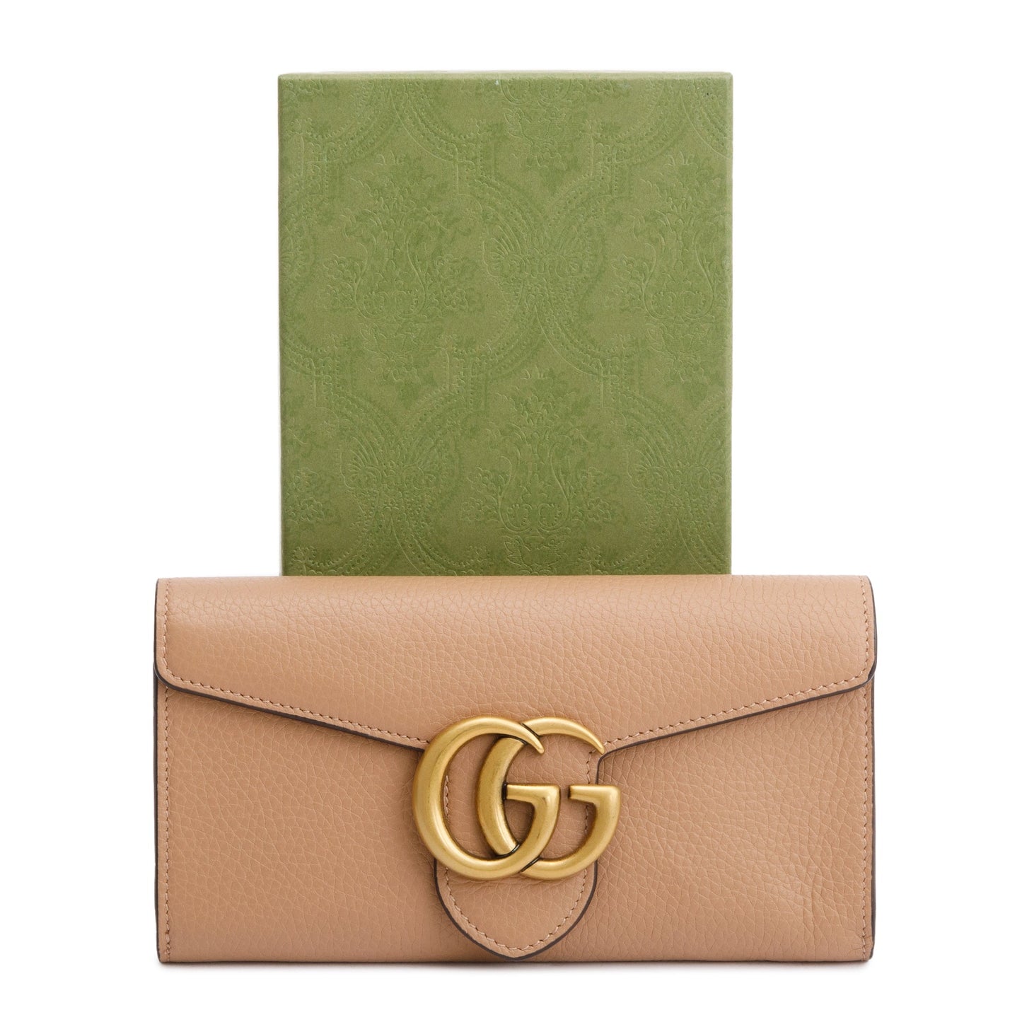 Gucci Beige GG Marmont Leather Continental Wallet