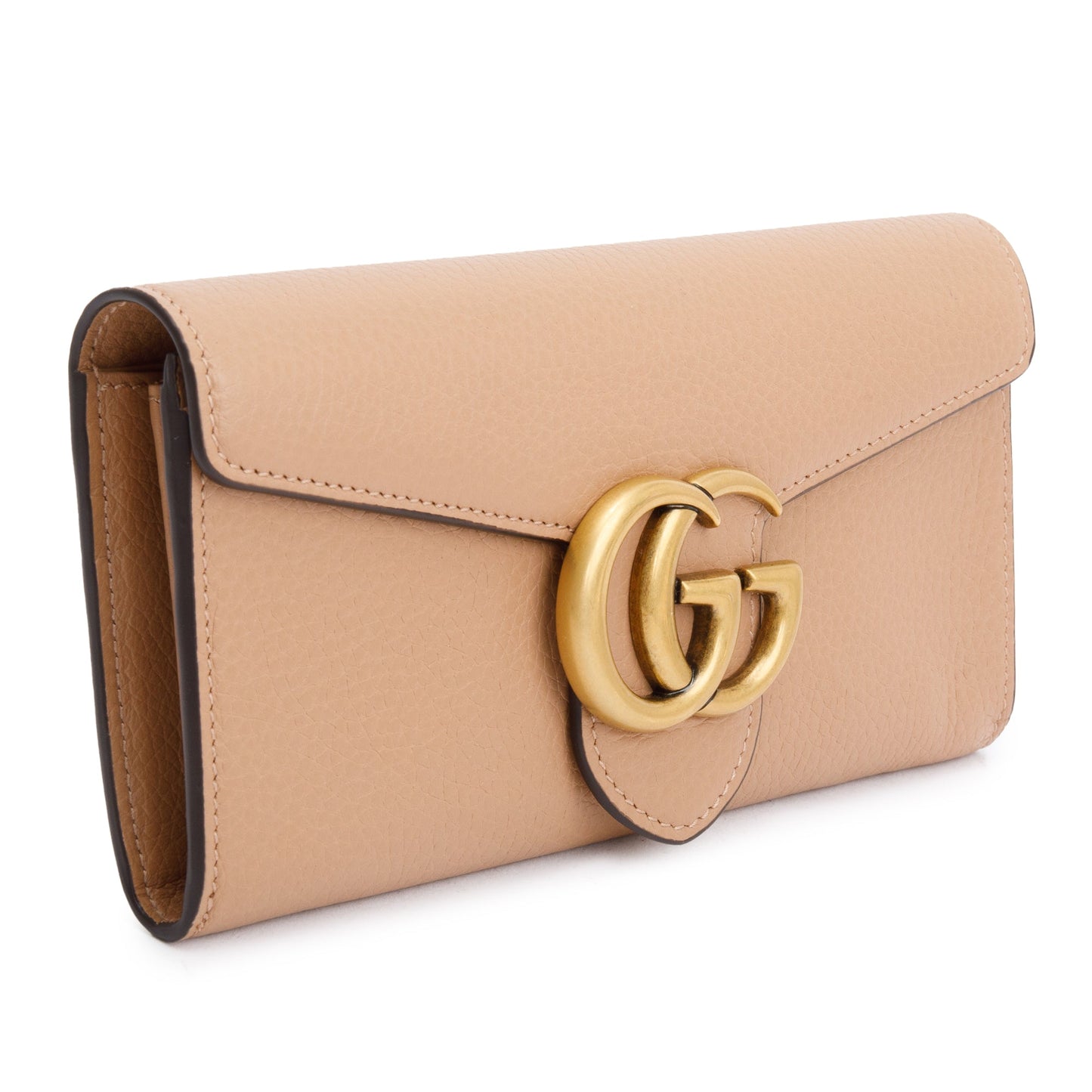 Gucci Beige GG Marmont Leather Continental Wallet
