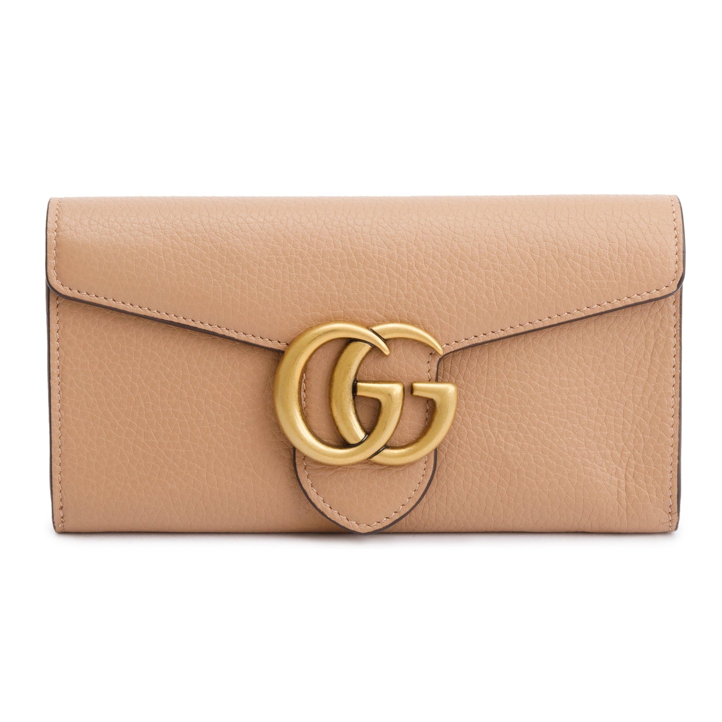 Gucci Beige GG Marmont Leather Continental Wallet