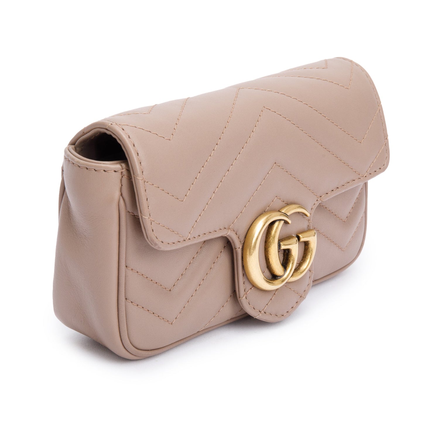 Gucci Beige GG Marmont Matelasse Leather Super Mini Bag