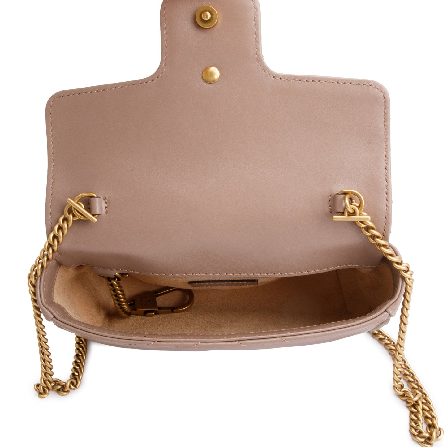 Gucci Beige GG Marmont Matelasse Leather Super Mini Bag