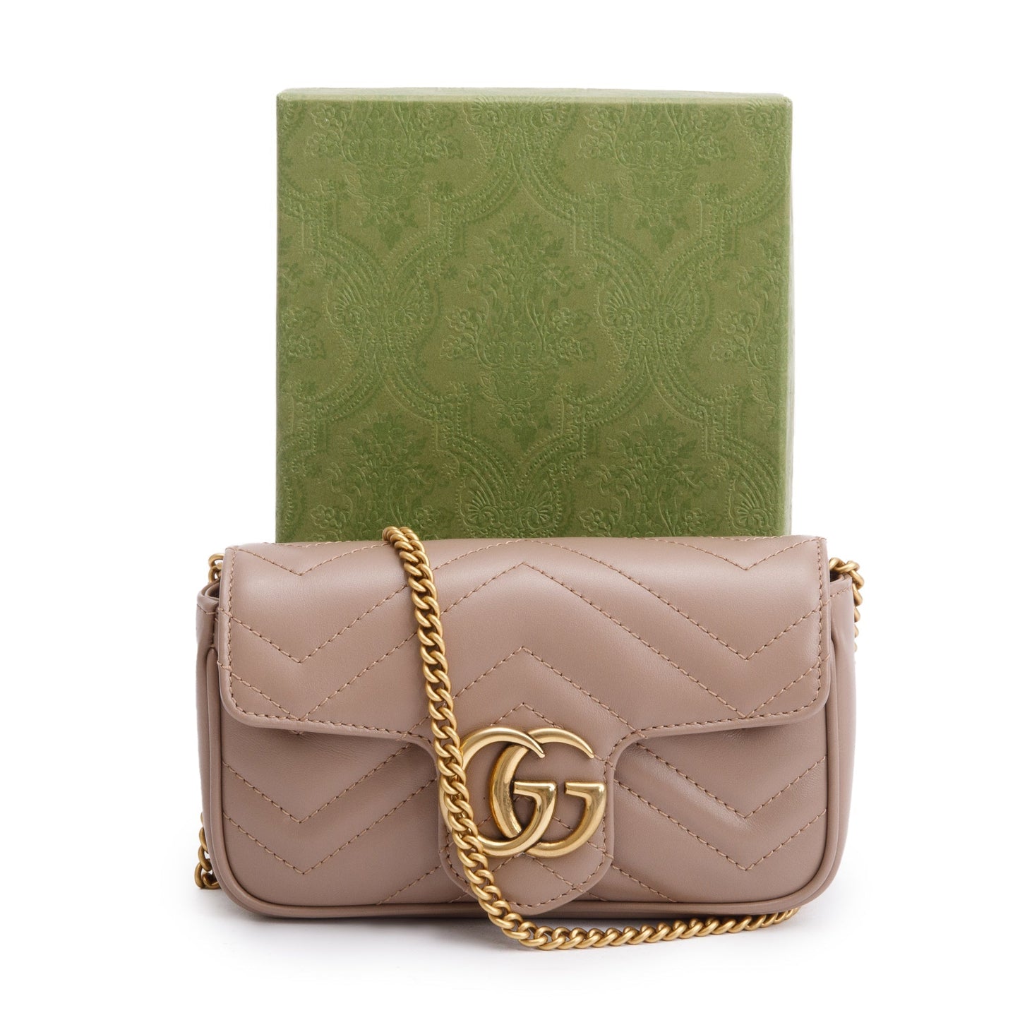 Gucci Beige GG Marmont Matelasse Leather Super Mini Bag