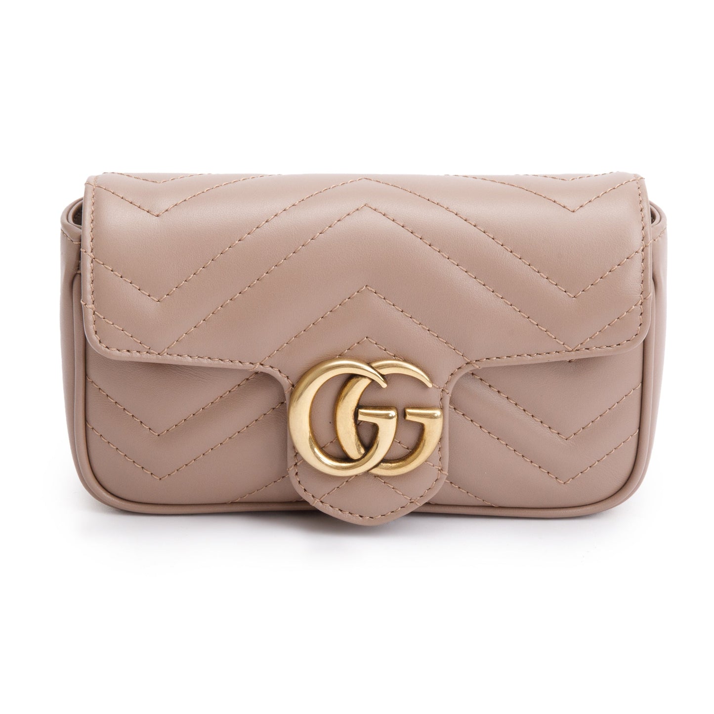 Gucci Beige GG Marmont Matelasse Leather Super Mini Bag