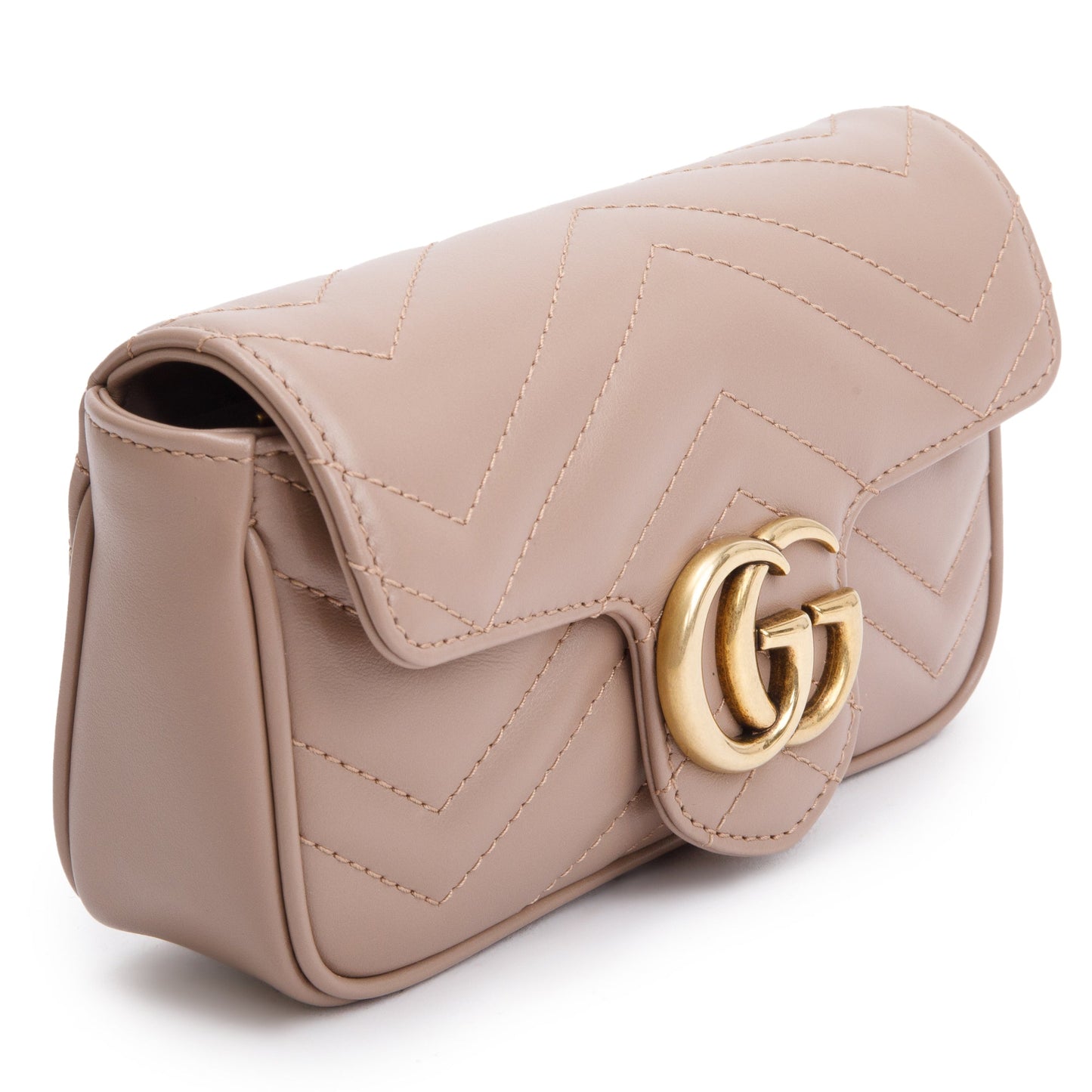Gucci Beige GG Marmont Matelasse Leather Super Mini Bag