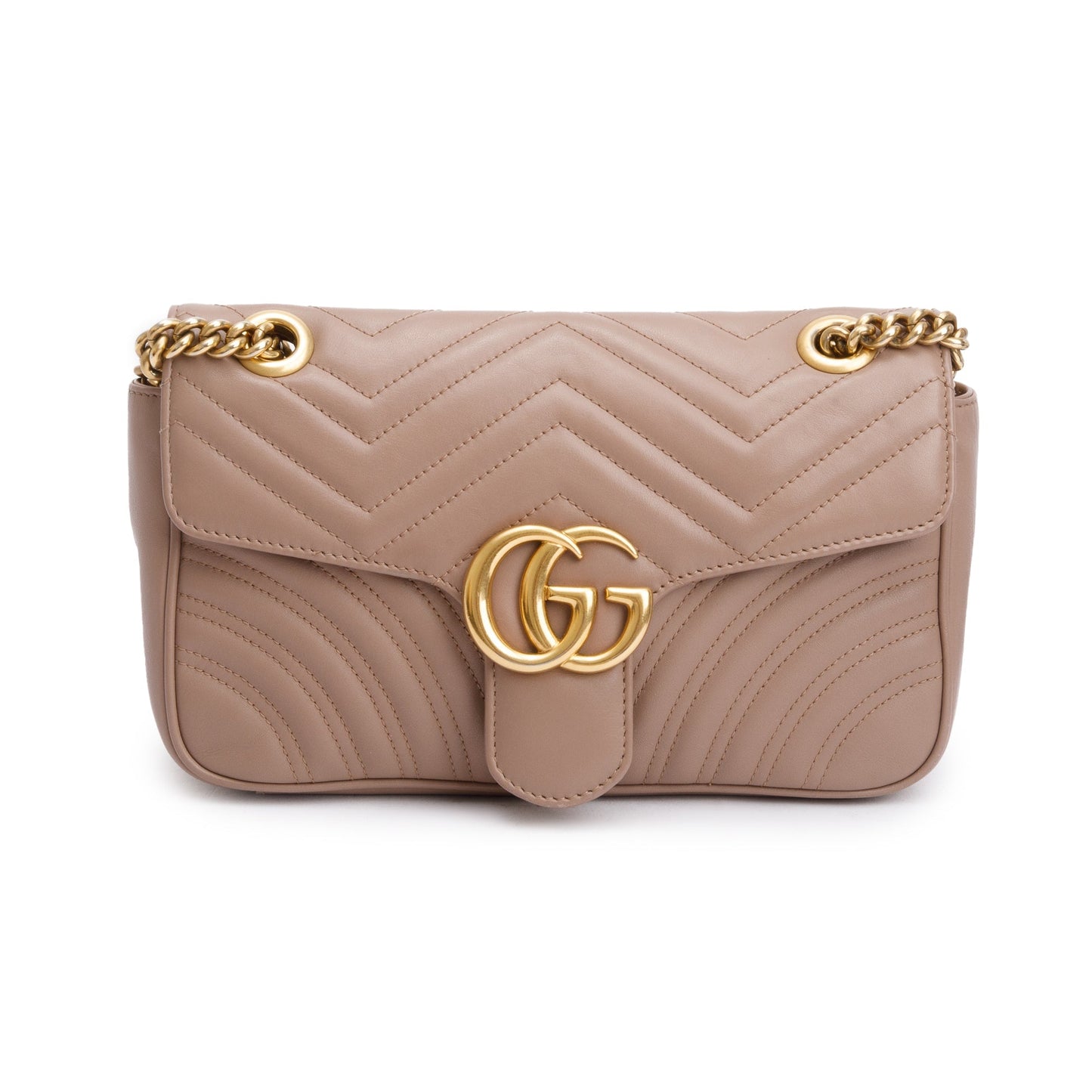 Gucci Beige GG Marmont Matelasse Small Shoulder Bag