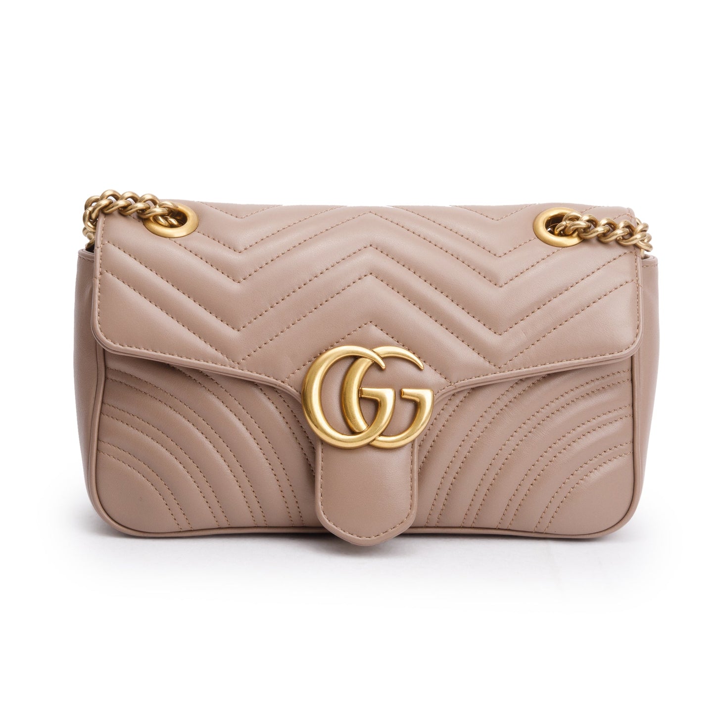 Gucci Beige GG Marmont Matelasse Small Shoulder Bag