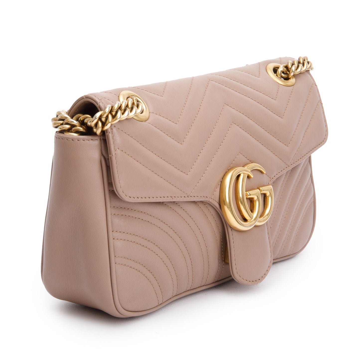 Gucci Beige GG Marmont Matelasse Small Shoulder Bag