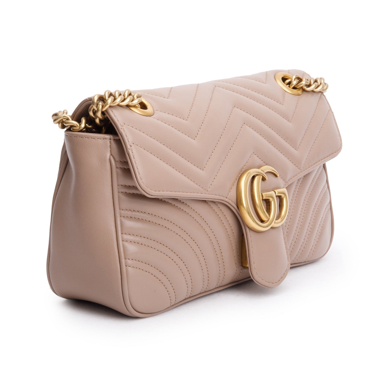 Gucci Beige GG Marmont Matelasse Small Shoulder Bag