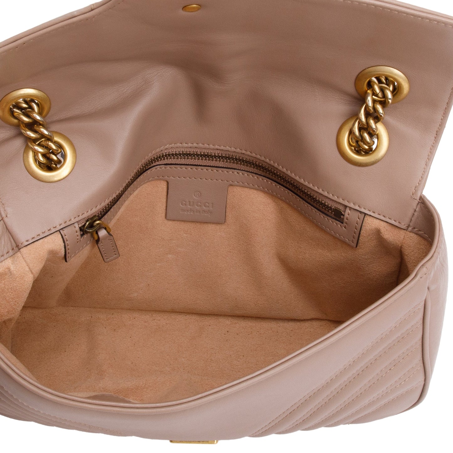 Gucci Beige GG Marmont Matelasse Small Shoulder Bag