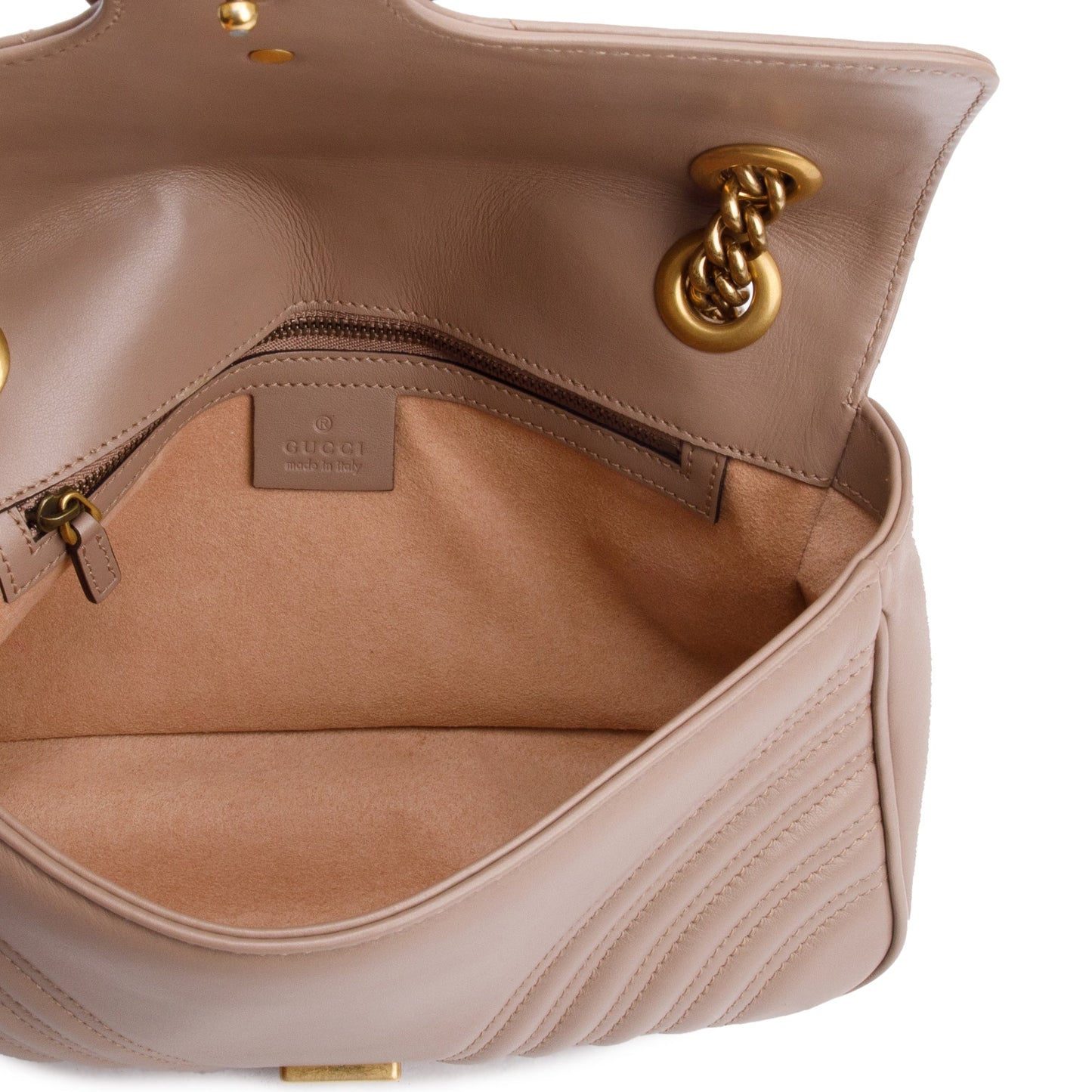 Gucci Beige GG Marmont Matelasse Small Shoulder Bag