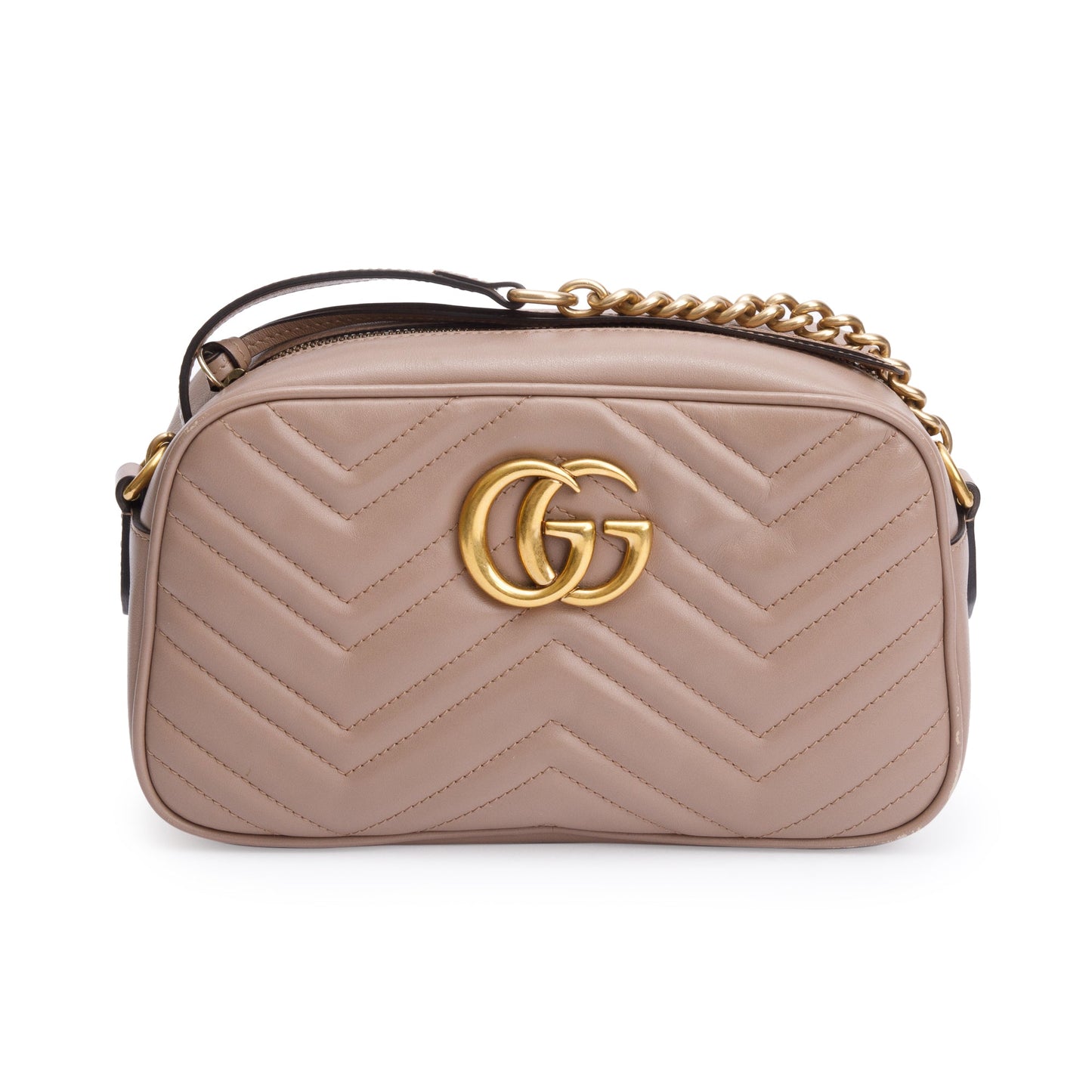 Gucci Beige GG Marmont Matelasse Small Shoulder Bag