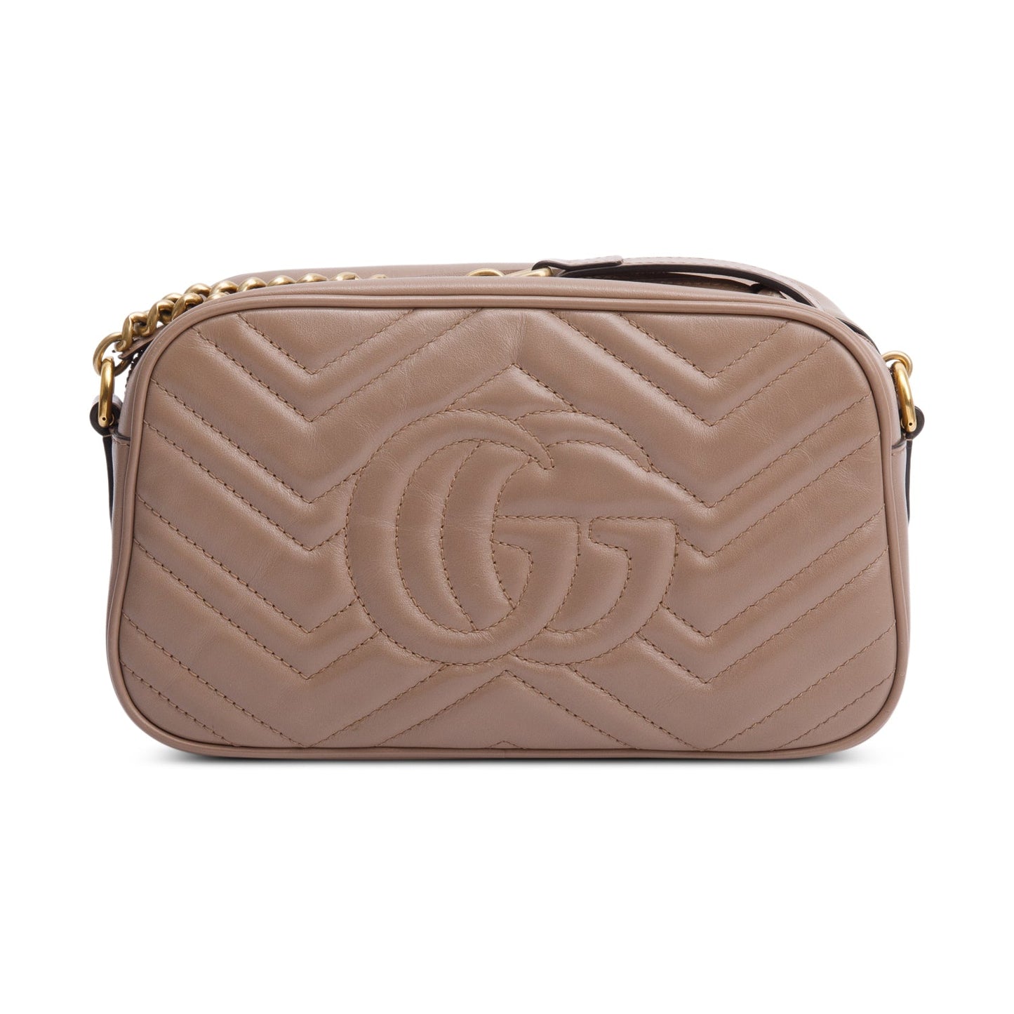 Gucci Beige GG Marmont Matelasse Small Shoulder Bag