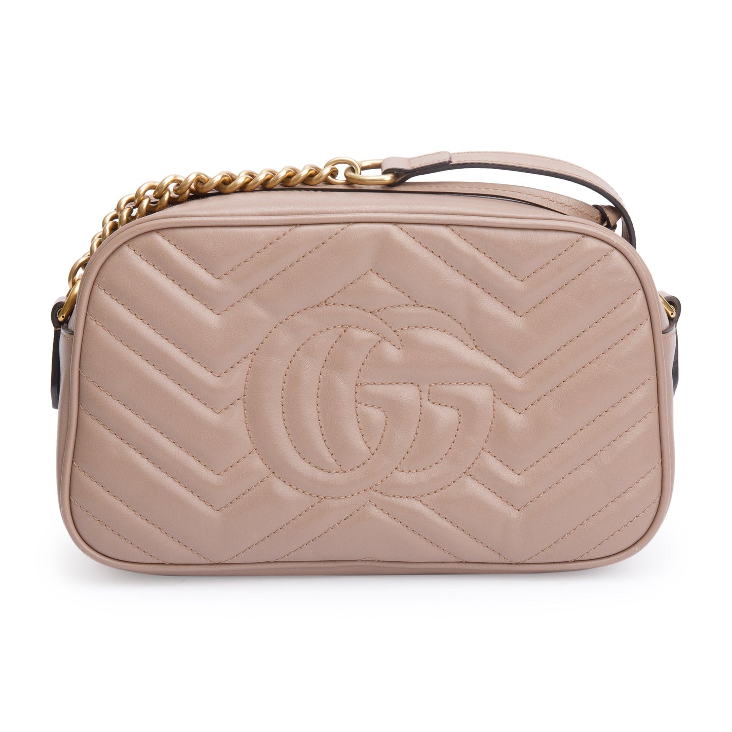 Gucci Beige GG Marmont Matelasse Small Shoulder Bag