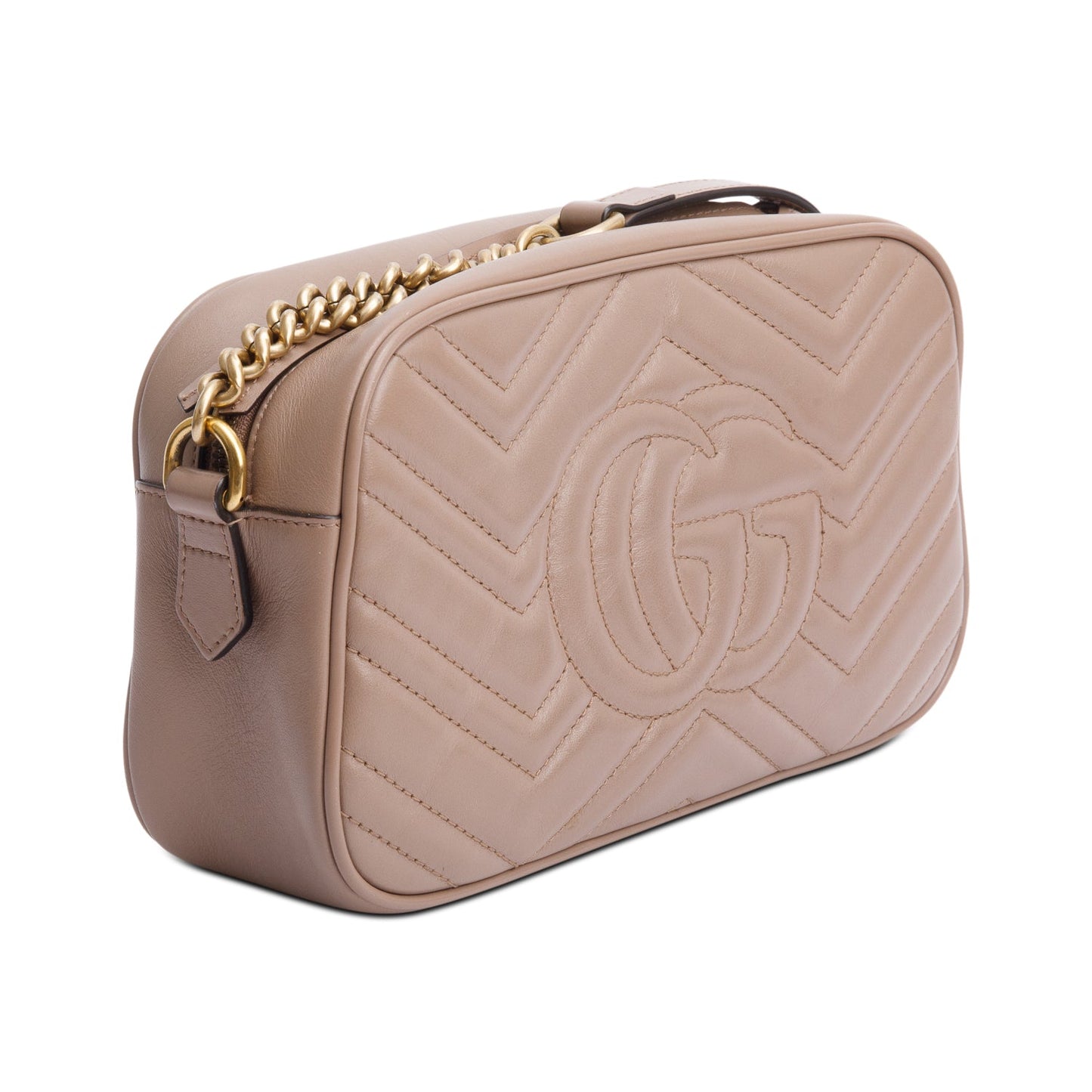Gucci Beige GG Marmont Matelasse Small Shoulder Bag