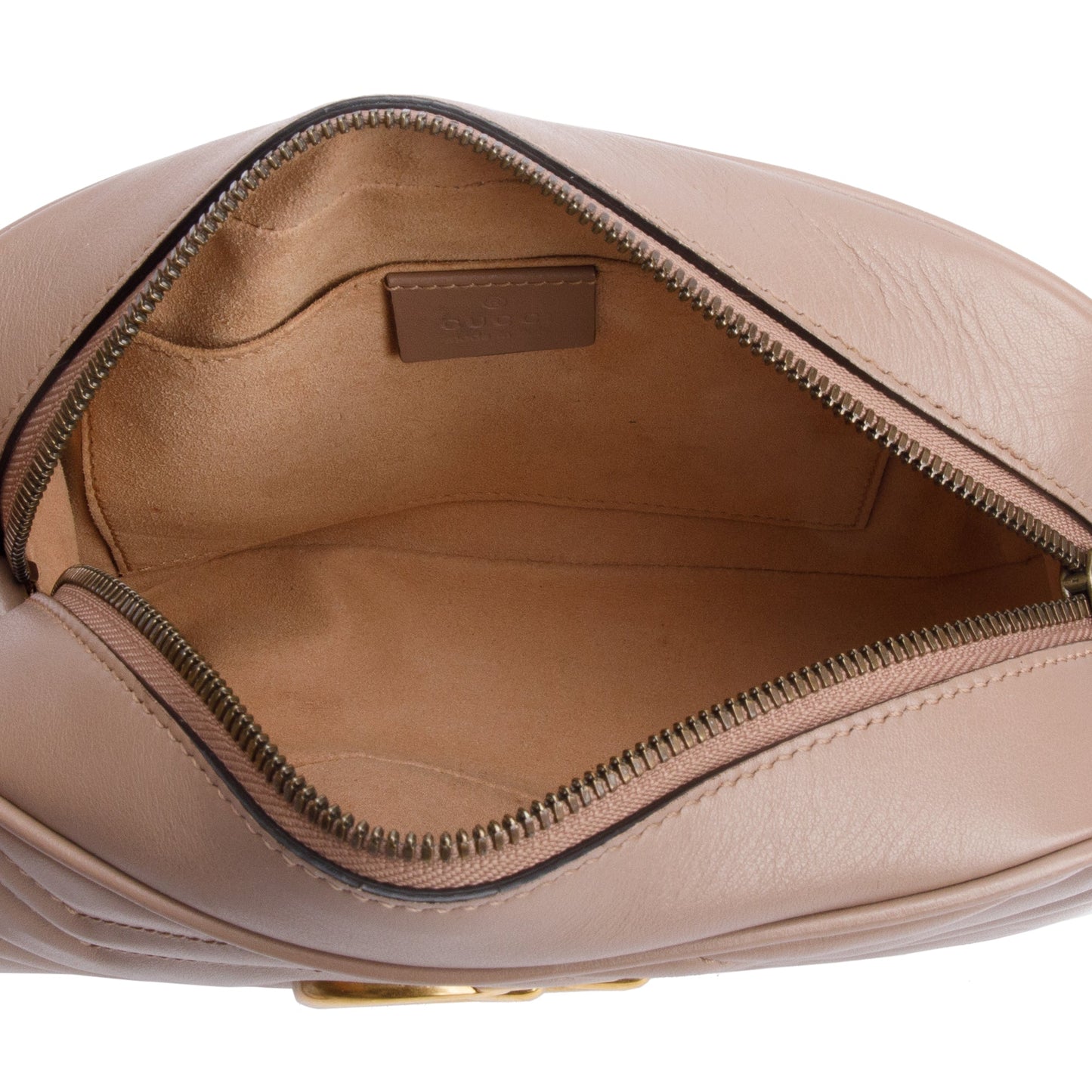 Gucci Beige GG Marmont Matelasse Small Shoulder Bag