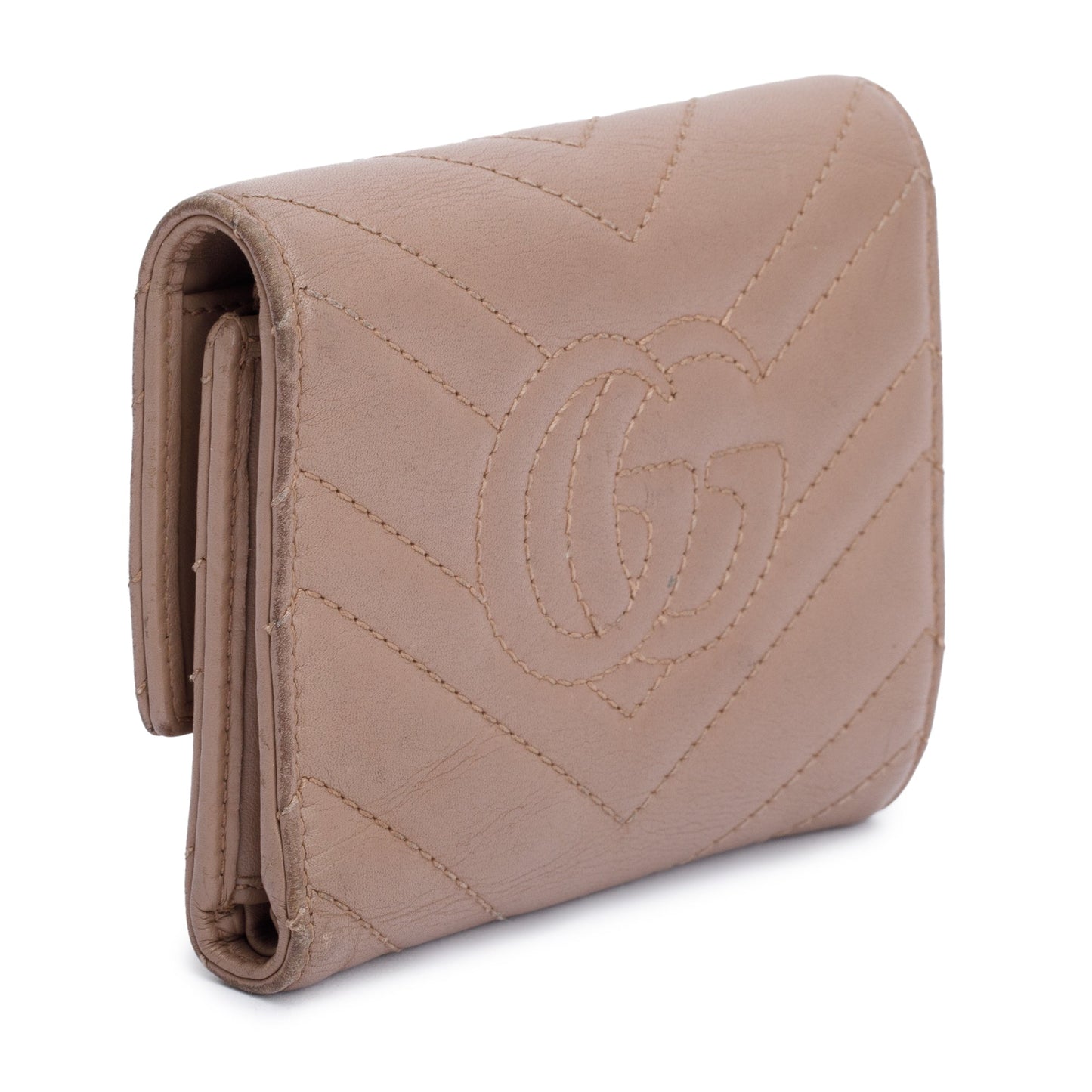Gucci Beige GG Marmont Matelasse Wallet