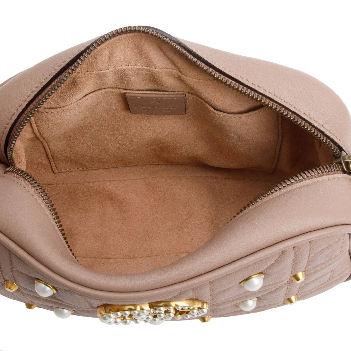 Gucci Beige GG Marmont Pearly GG Small Shoulder Bag