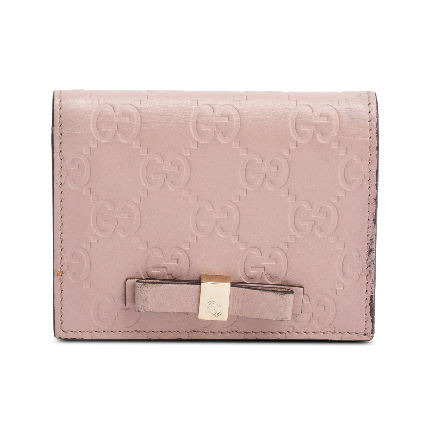 Gucci Beige GG Signature Leather Card Case Wallet