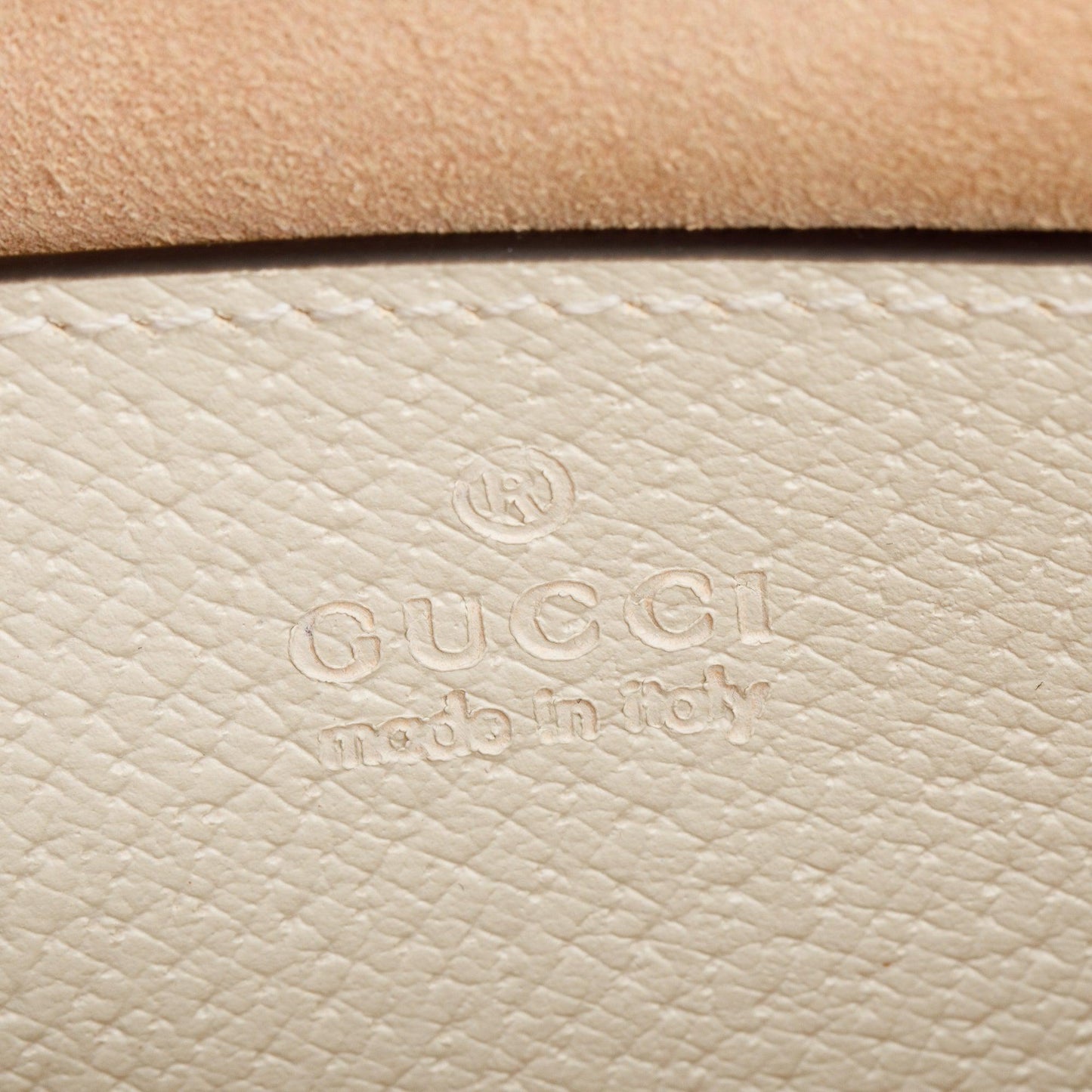 Gucci Beige GG Supreme White Leather Ophidia GG Small Shoulder Bag