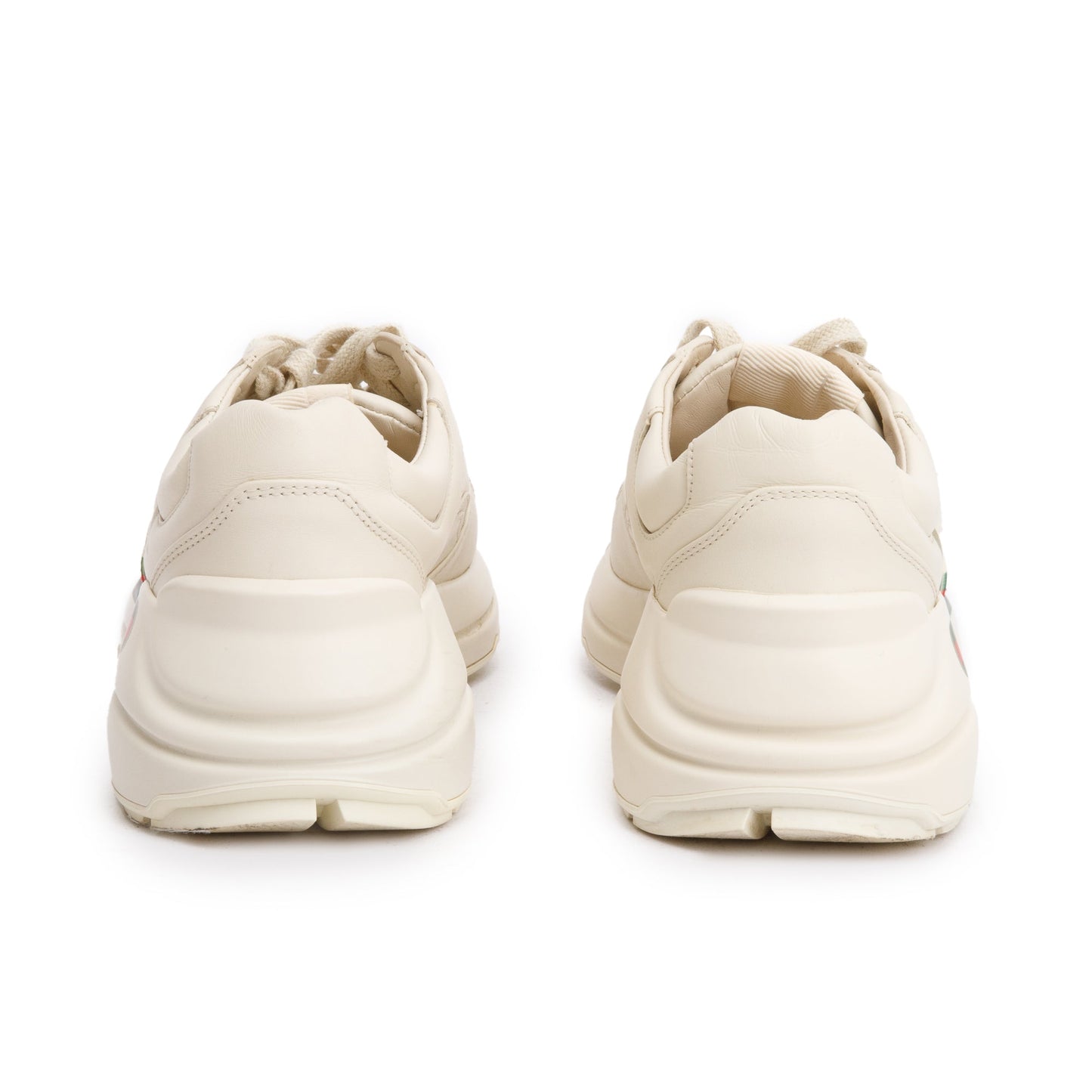 Gucci Beige Leather Women's Rhyton Gucci Logo Sneakers, Size 36