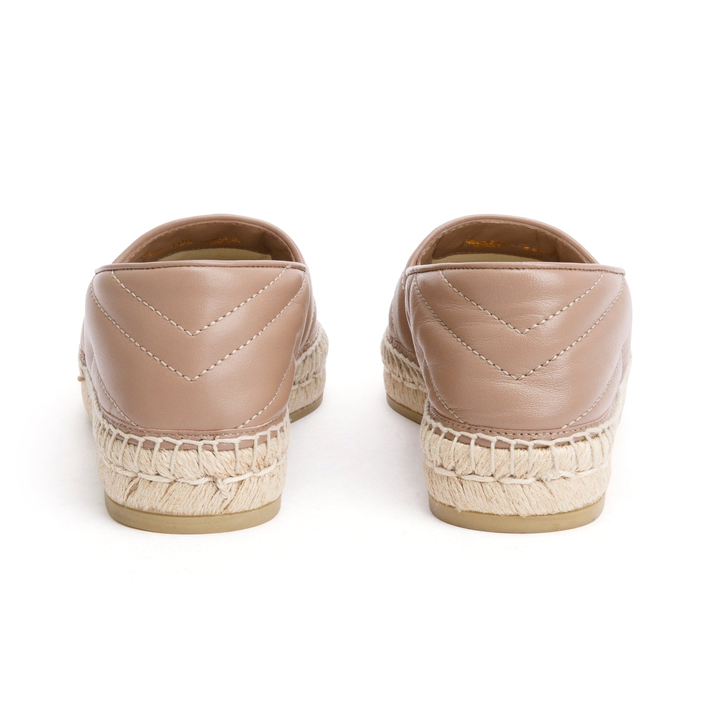 Gucci Beige Matelasse Nappa Leather GG Marmont Espadrille, Size 36.5