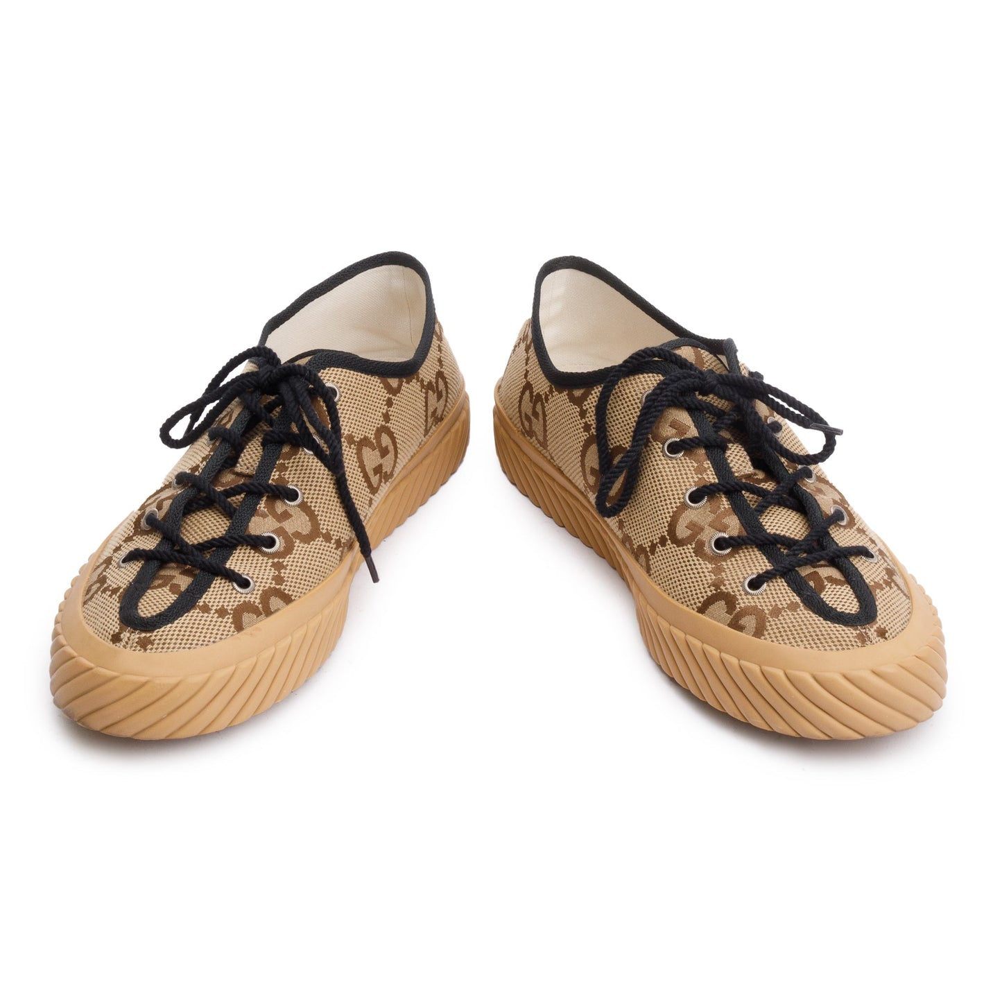 Gucci Beige Maxi GG Canvas Low Sneakers, Size 11